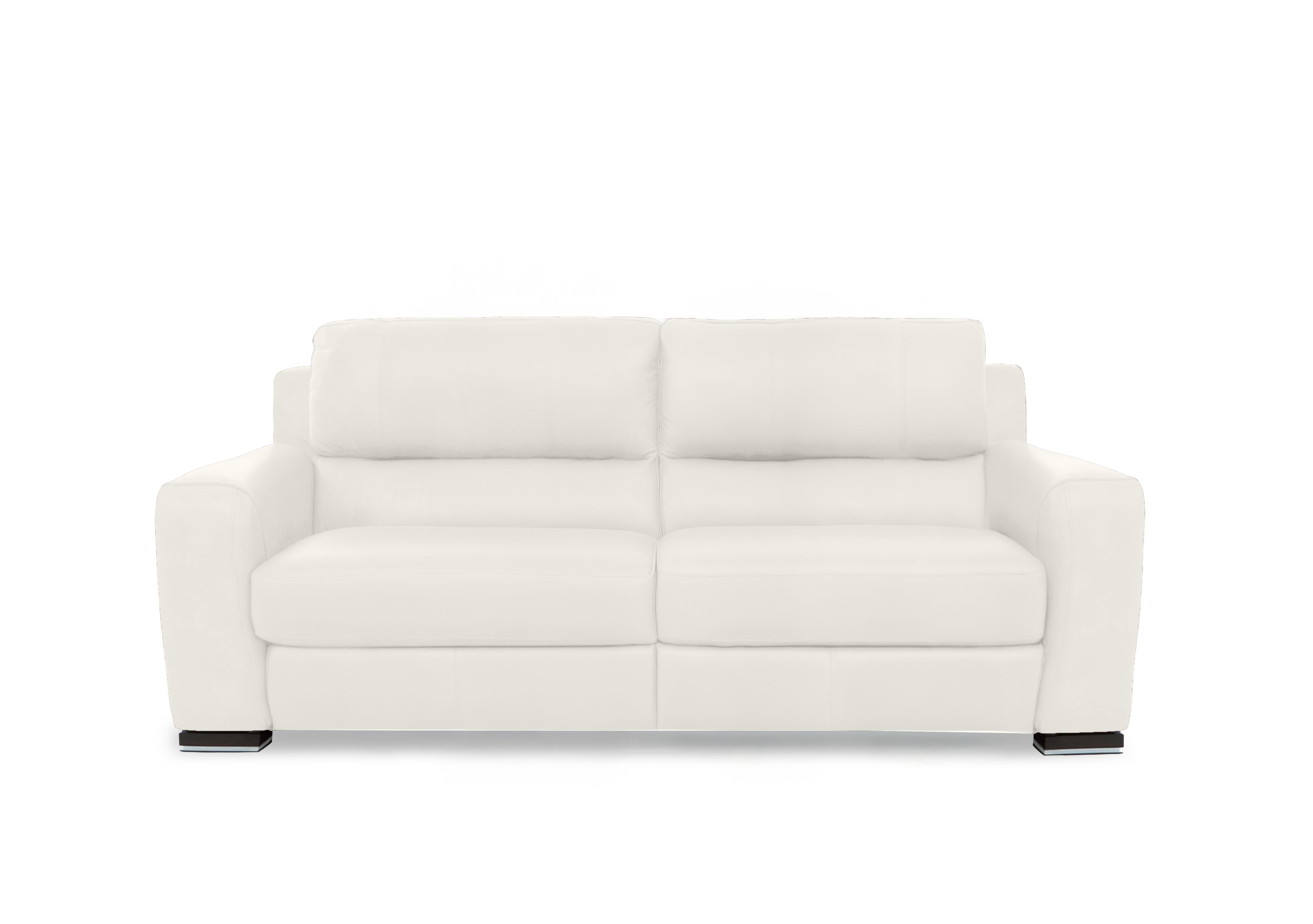 Viali Leather 3 Seater Sofa in Tatto White 4378 on Furniture Village