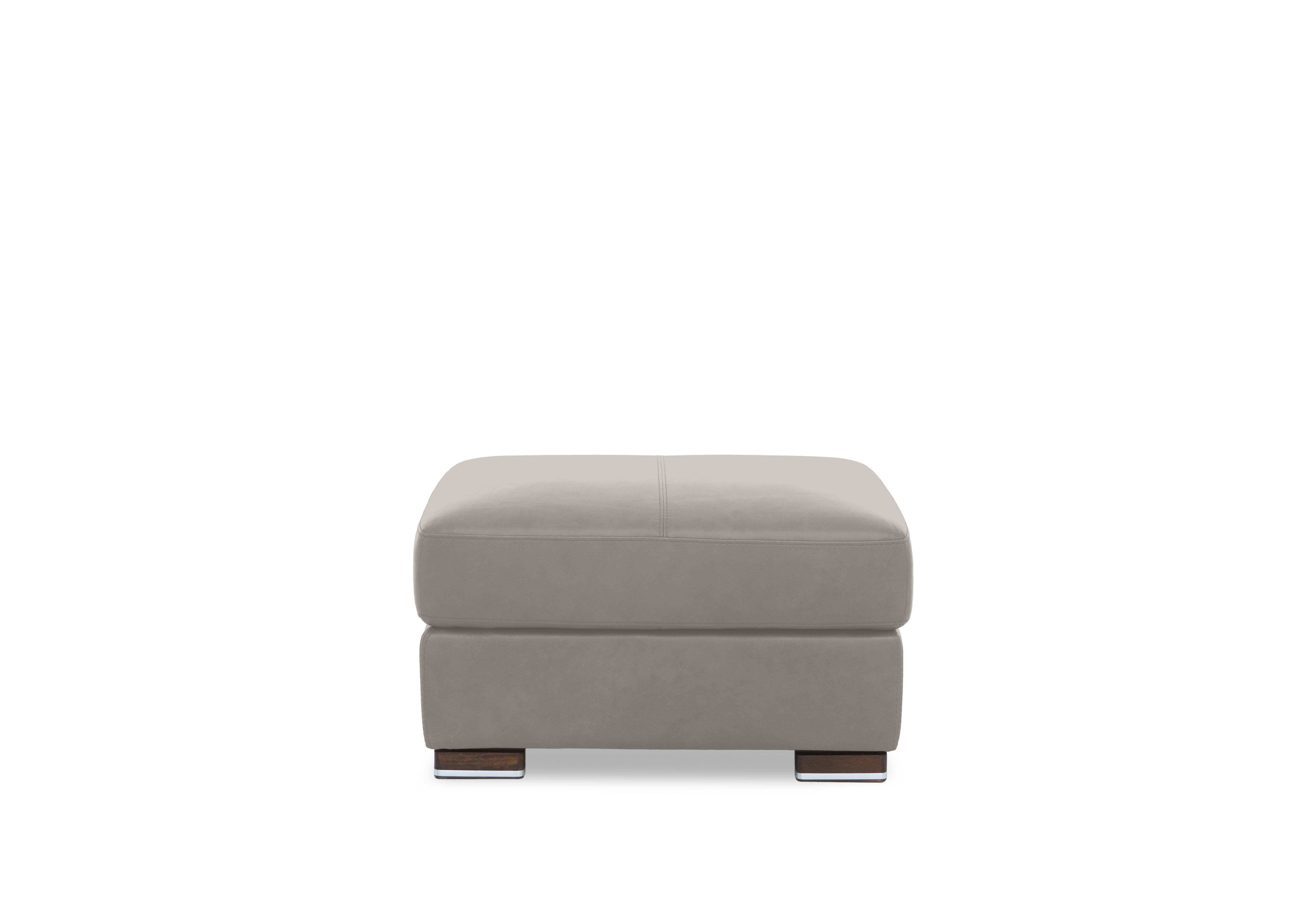 Viali Leather Footstool in Cometa Grey Stone 2876 on Furniture Village