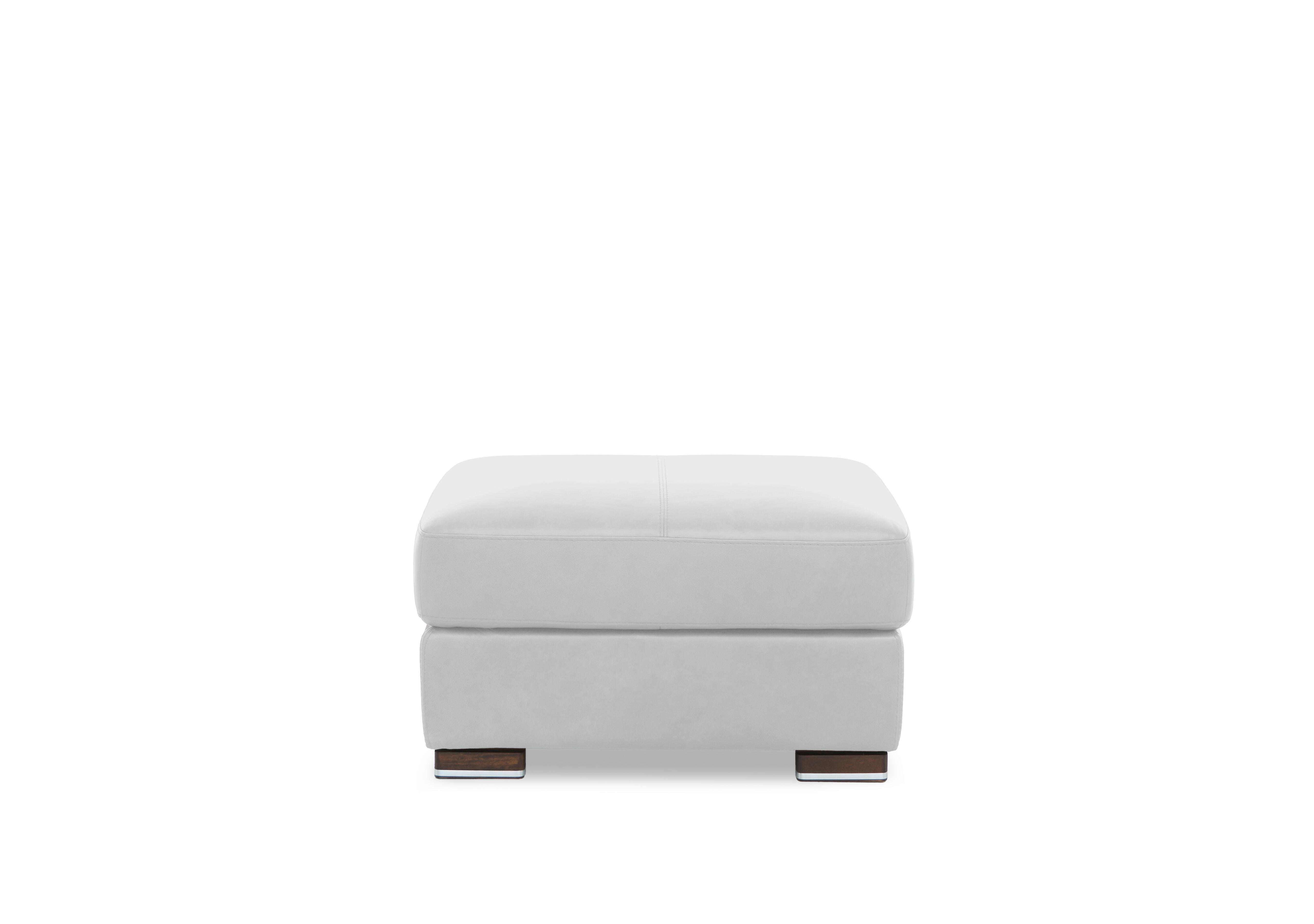 Viali Leather Footstool in Tatto Ash 4377 on Furniture Village