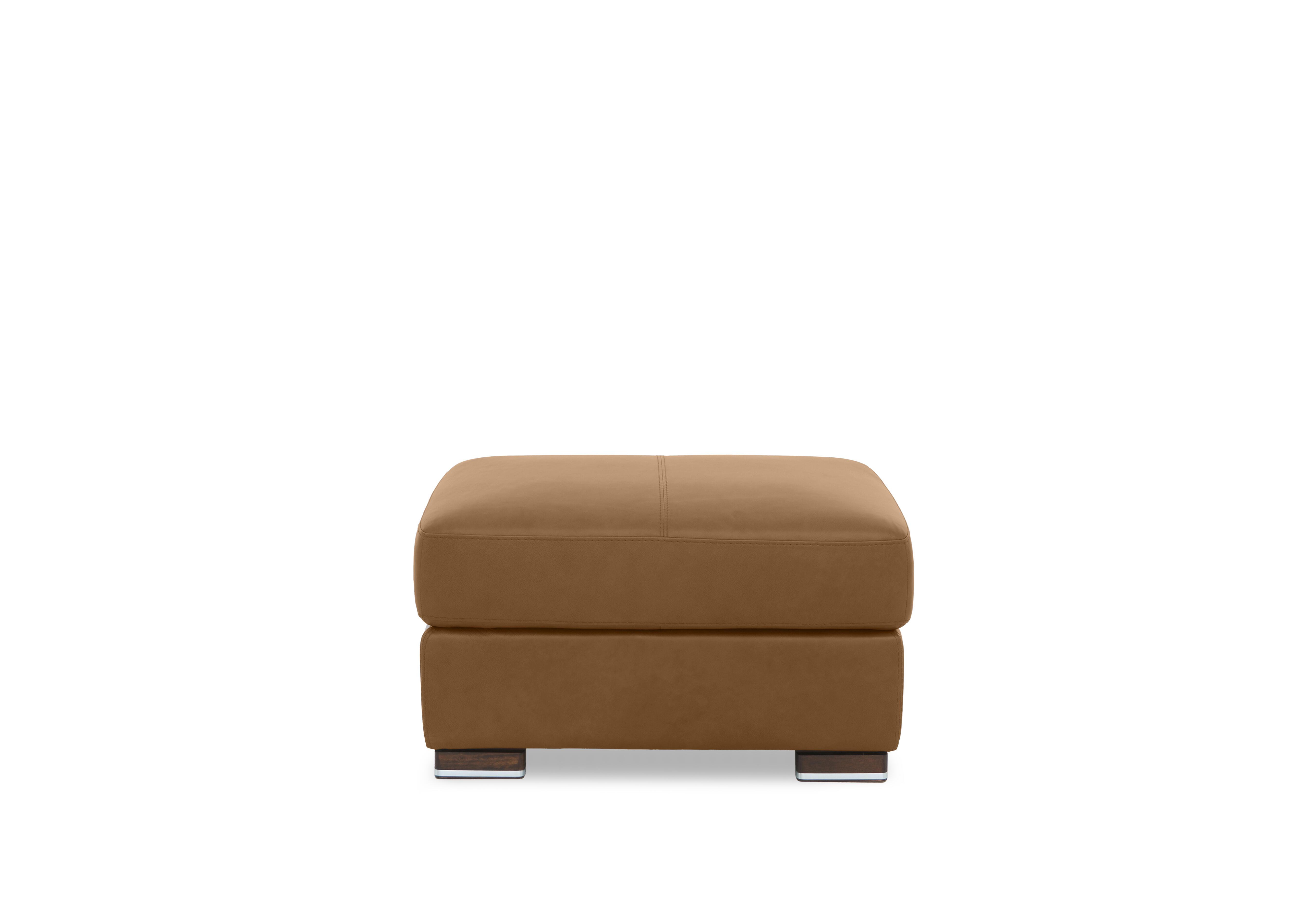 Viali Leather Footstool in Tatto Carton 4385 on Furniture Village