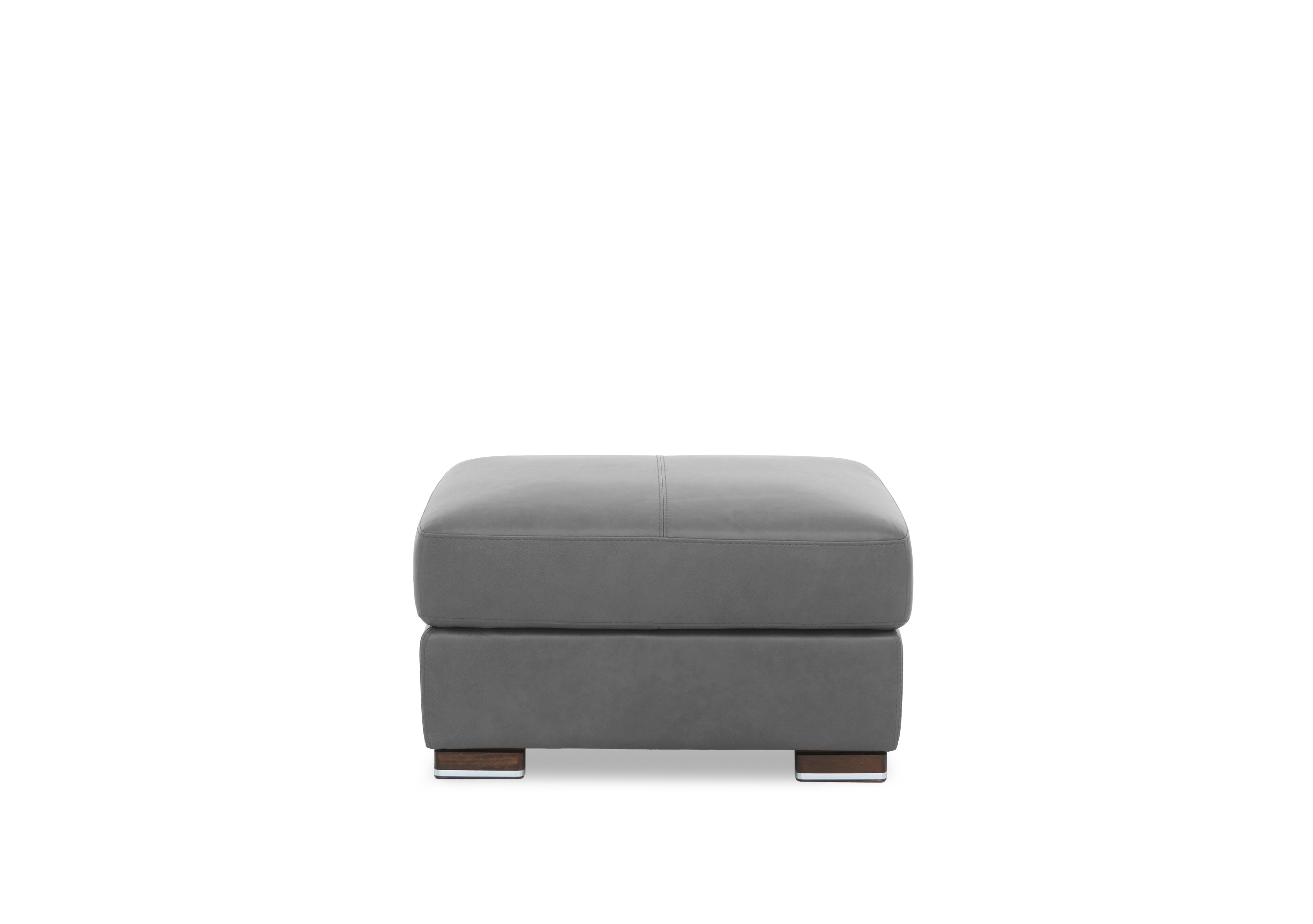 Viali Leather Footstool in Tatto Dark Grey 4382 on Furniture Village