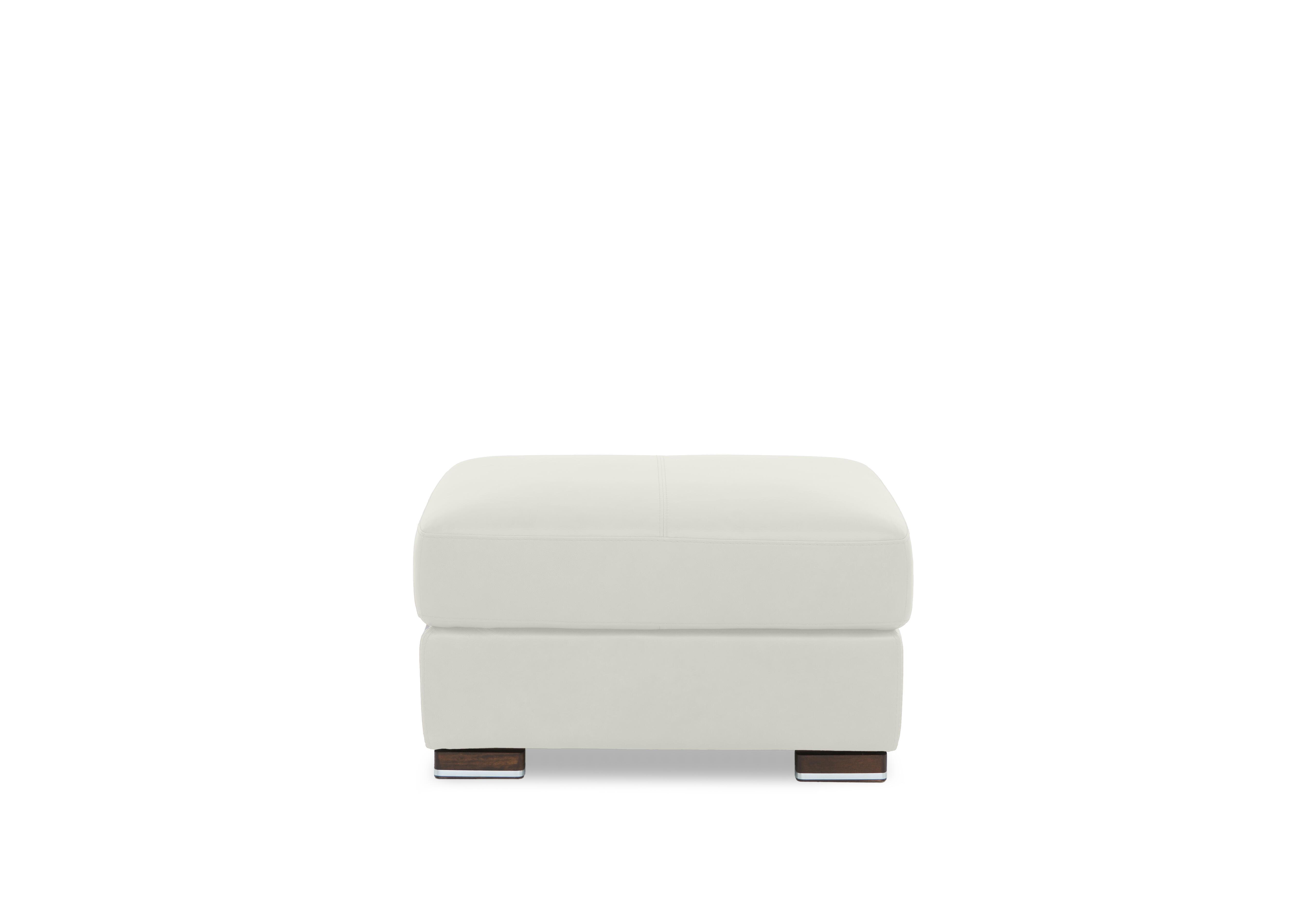 Viali Leather Footstool in Tatto Light Grey 4373 on Furniture Village