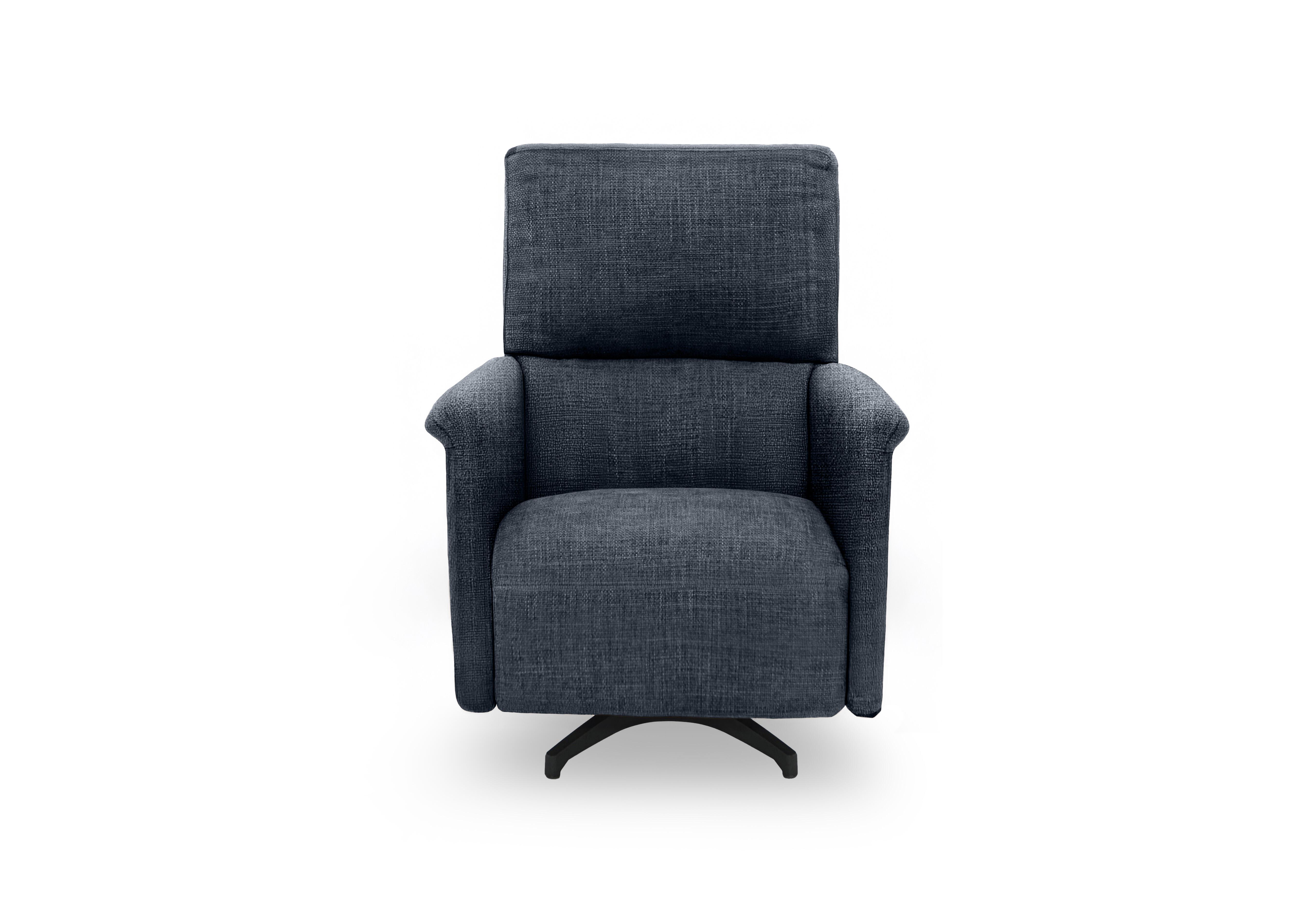 Viali Fabric Swivel Chair in River Dusk 180 on Furniture Village