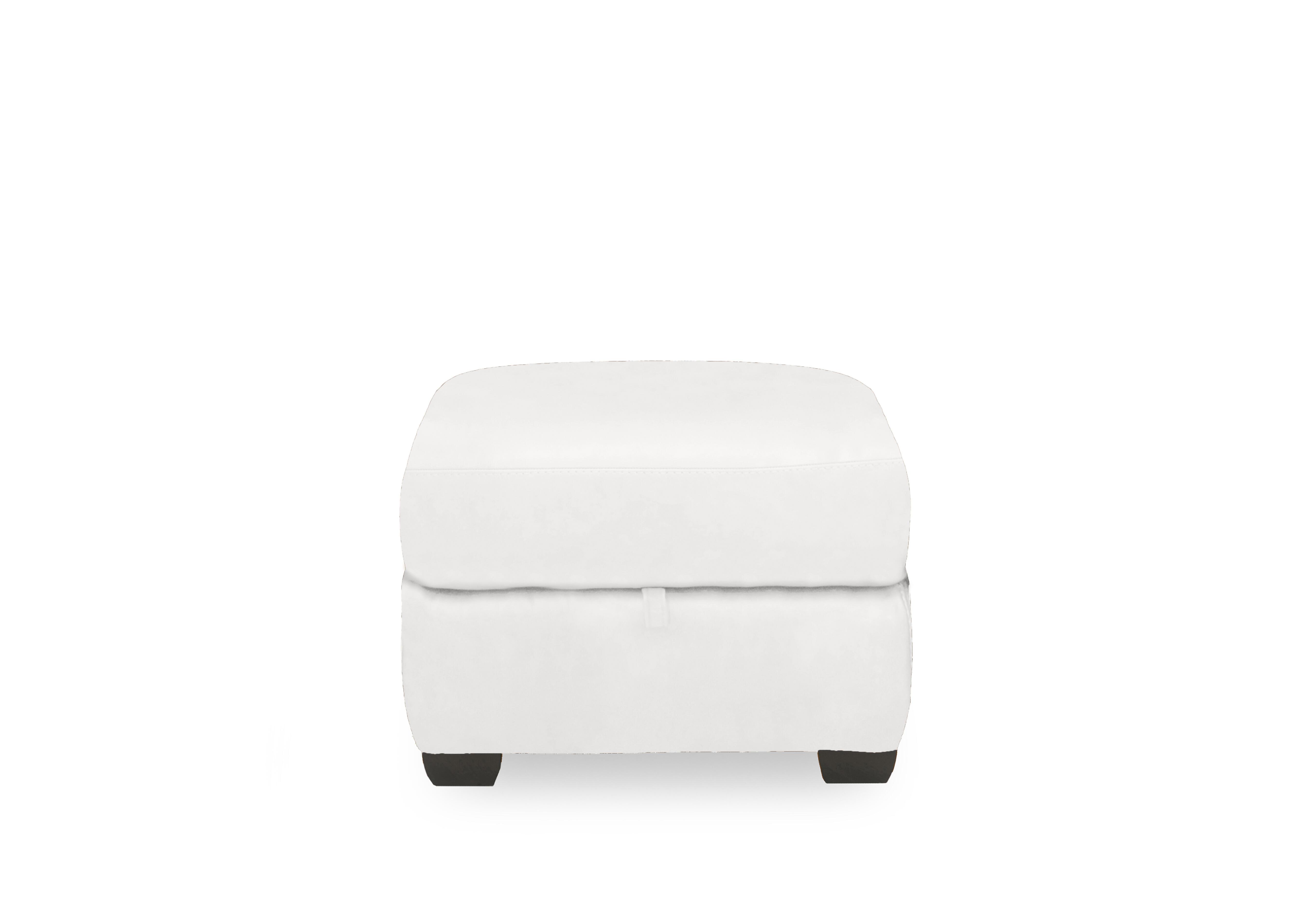 Compact Collection Titch Leather Storage Footstool in Bv-744d Star White on Furniture Village