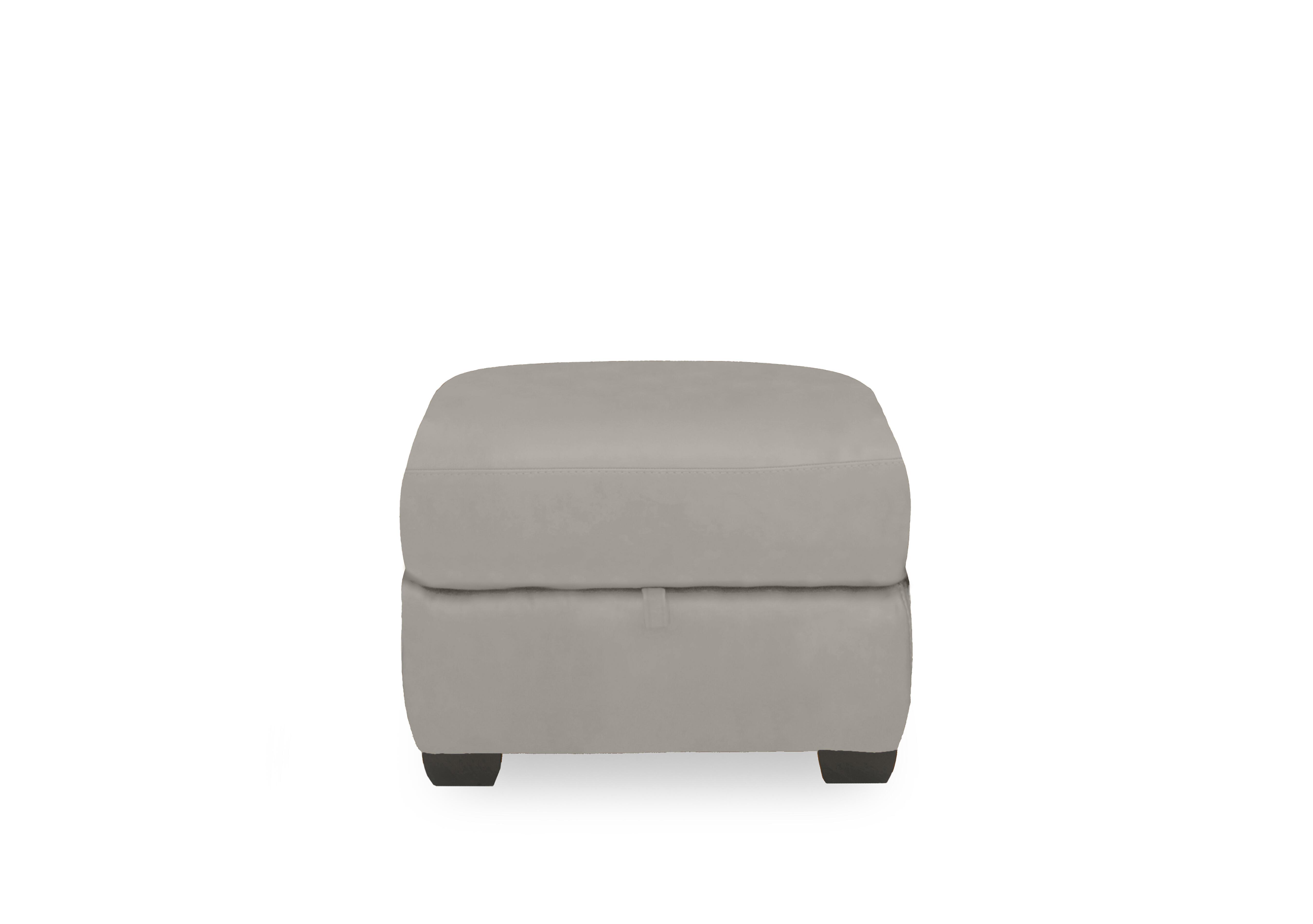 Compact Collection Titch Leather Storage Footstool in Bv-946b Silver Grey on Furniture Village