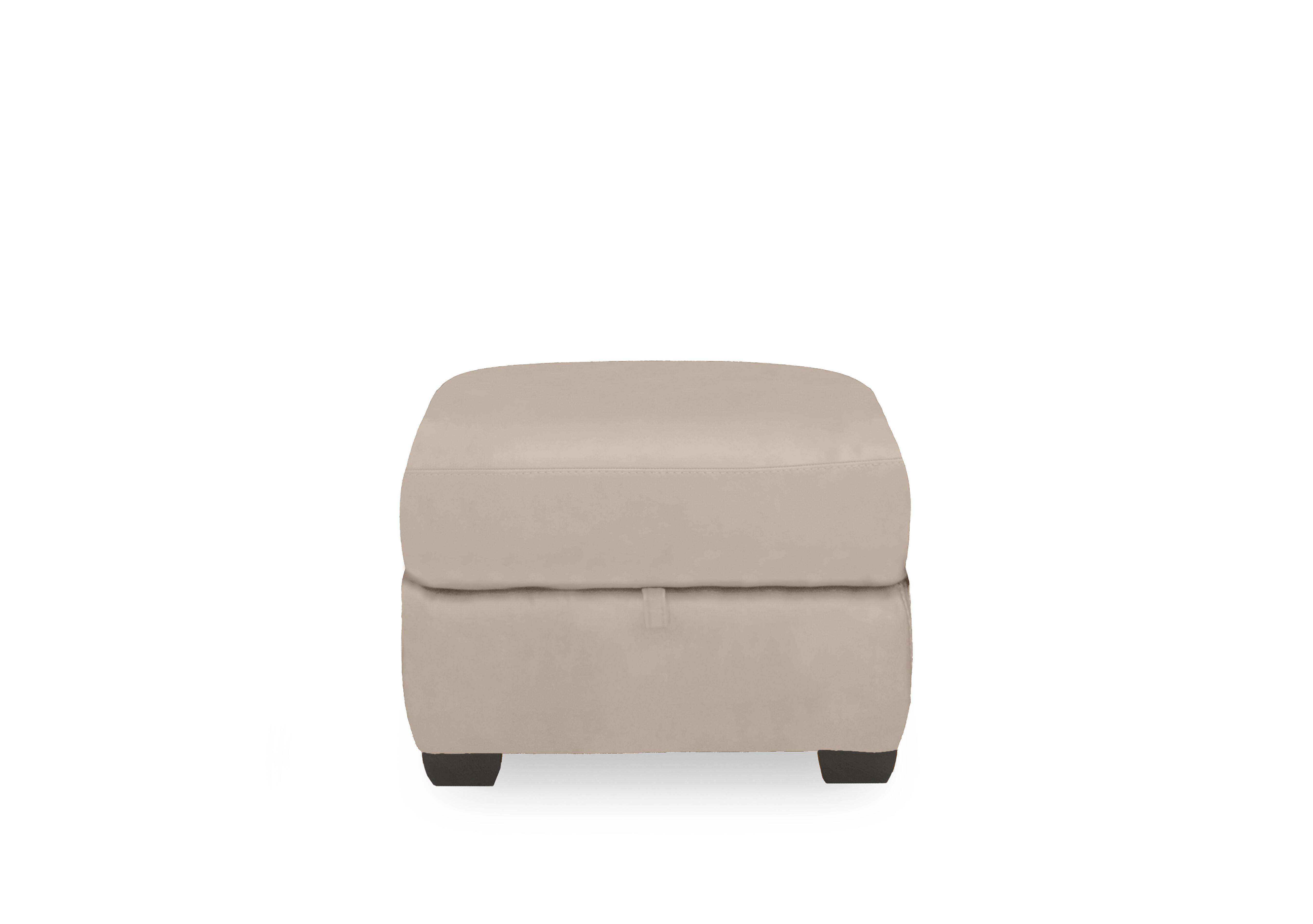 Compact Collection Titch Leather Storage Footstool in Nc-039c Pebble on Furniture Village