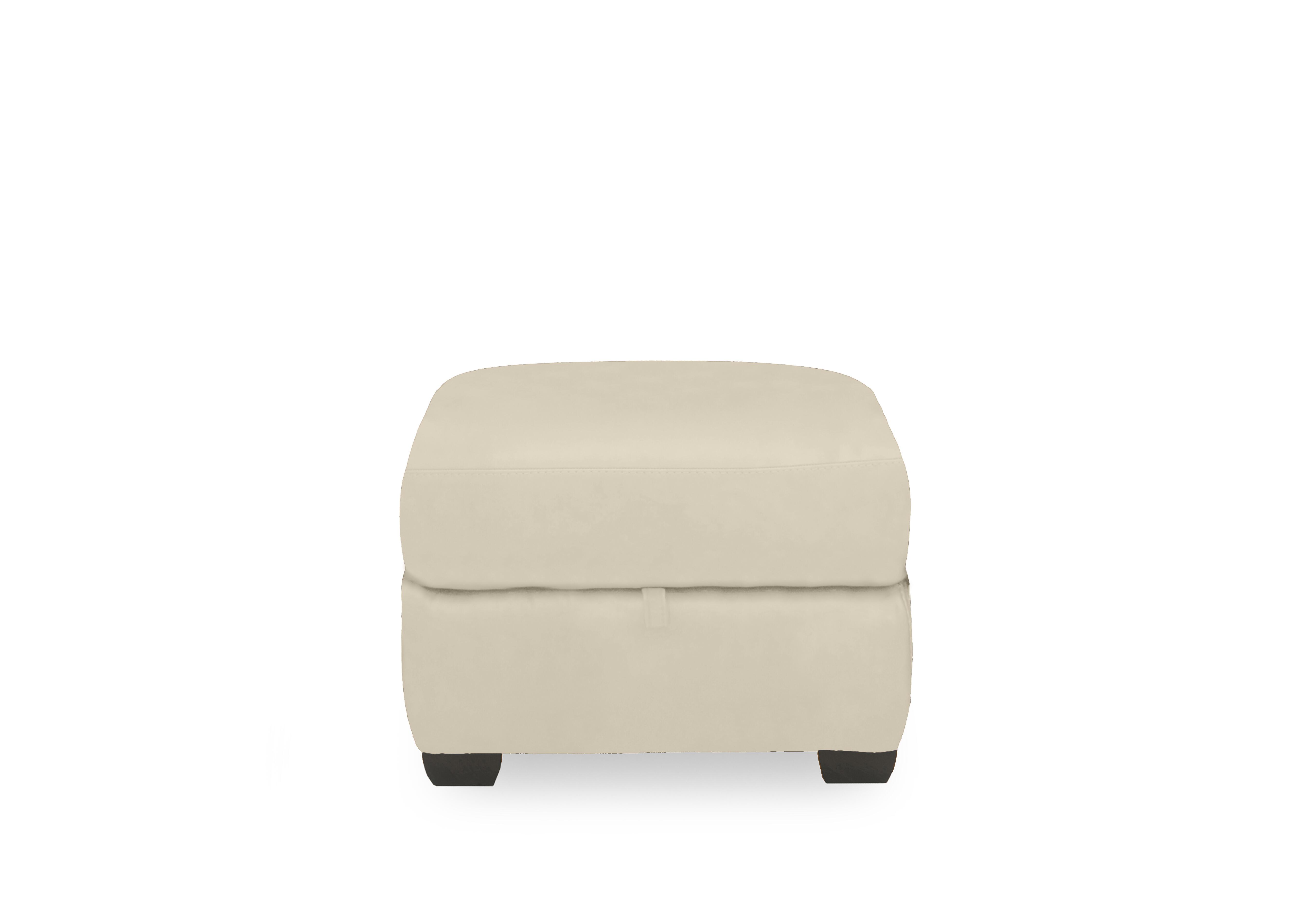 Compact Collection Titch Leather Storage Footstool in Nc-862c Bisque on Furniture Village