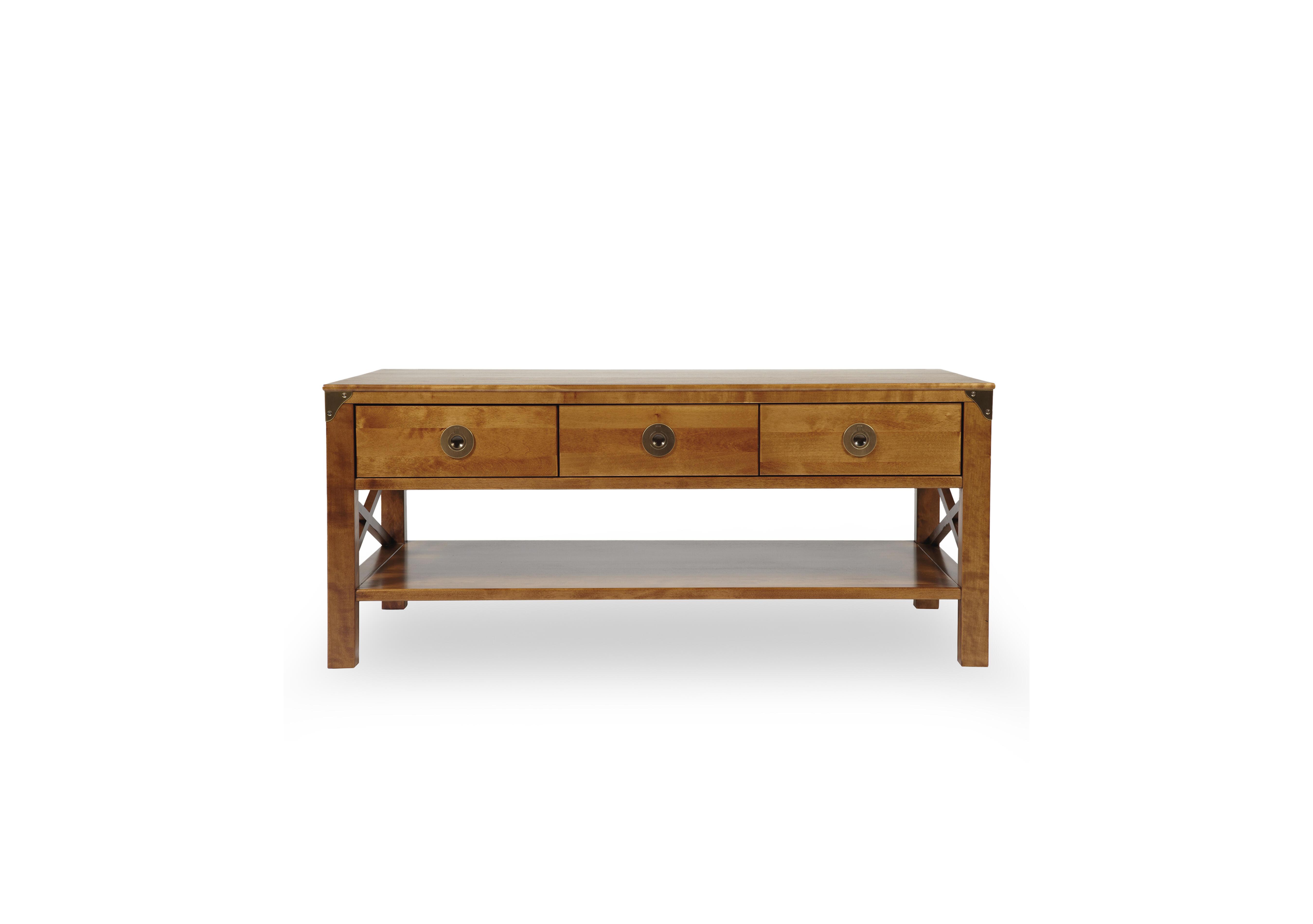 Balmoral 3 Drawer Coffee Table in Honey on Furniture Village
