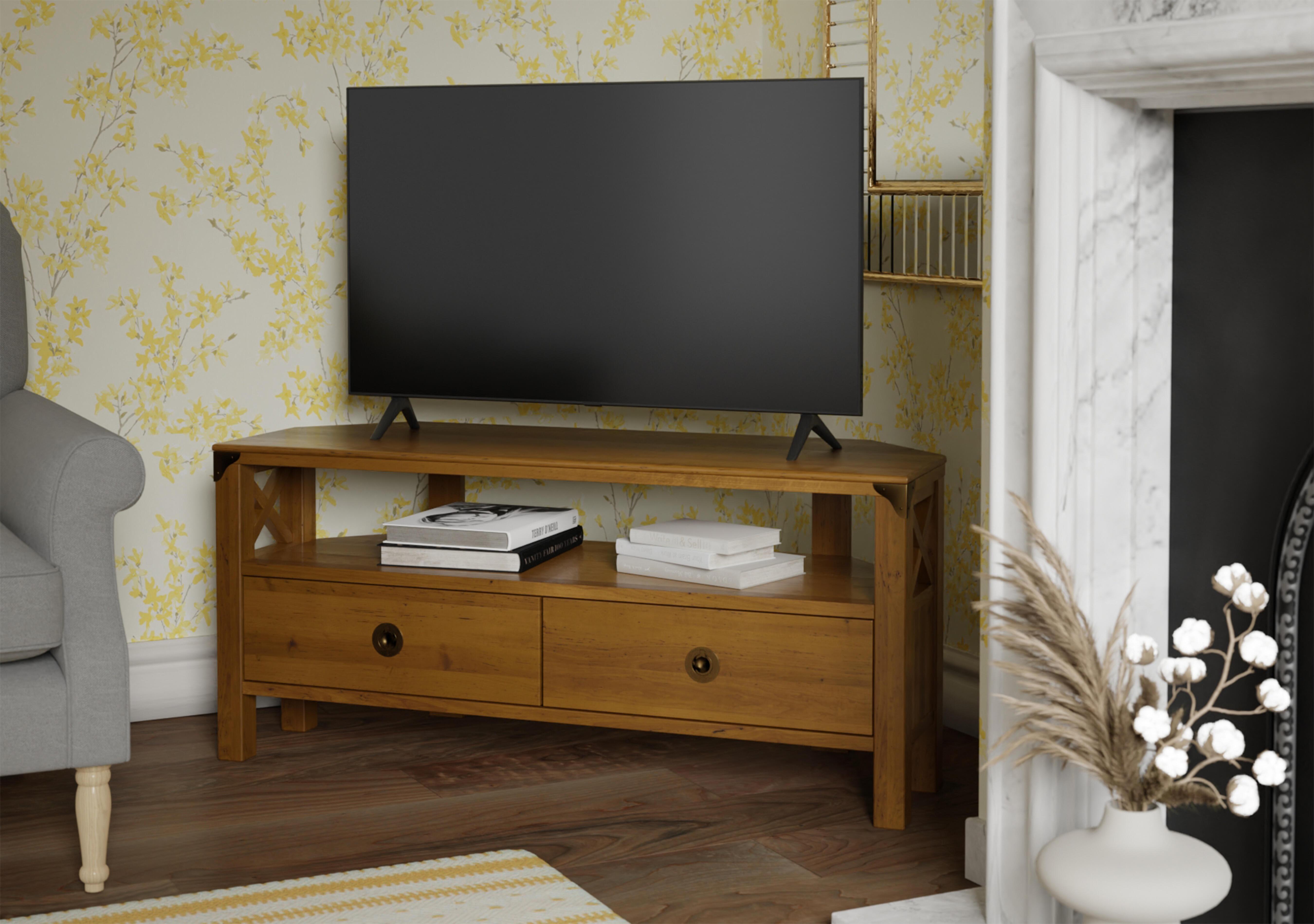 Balmoral 2 Drawer Corner TV Unit in  on Furniture Village
