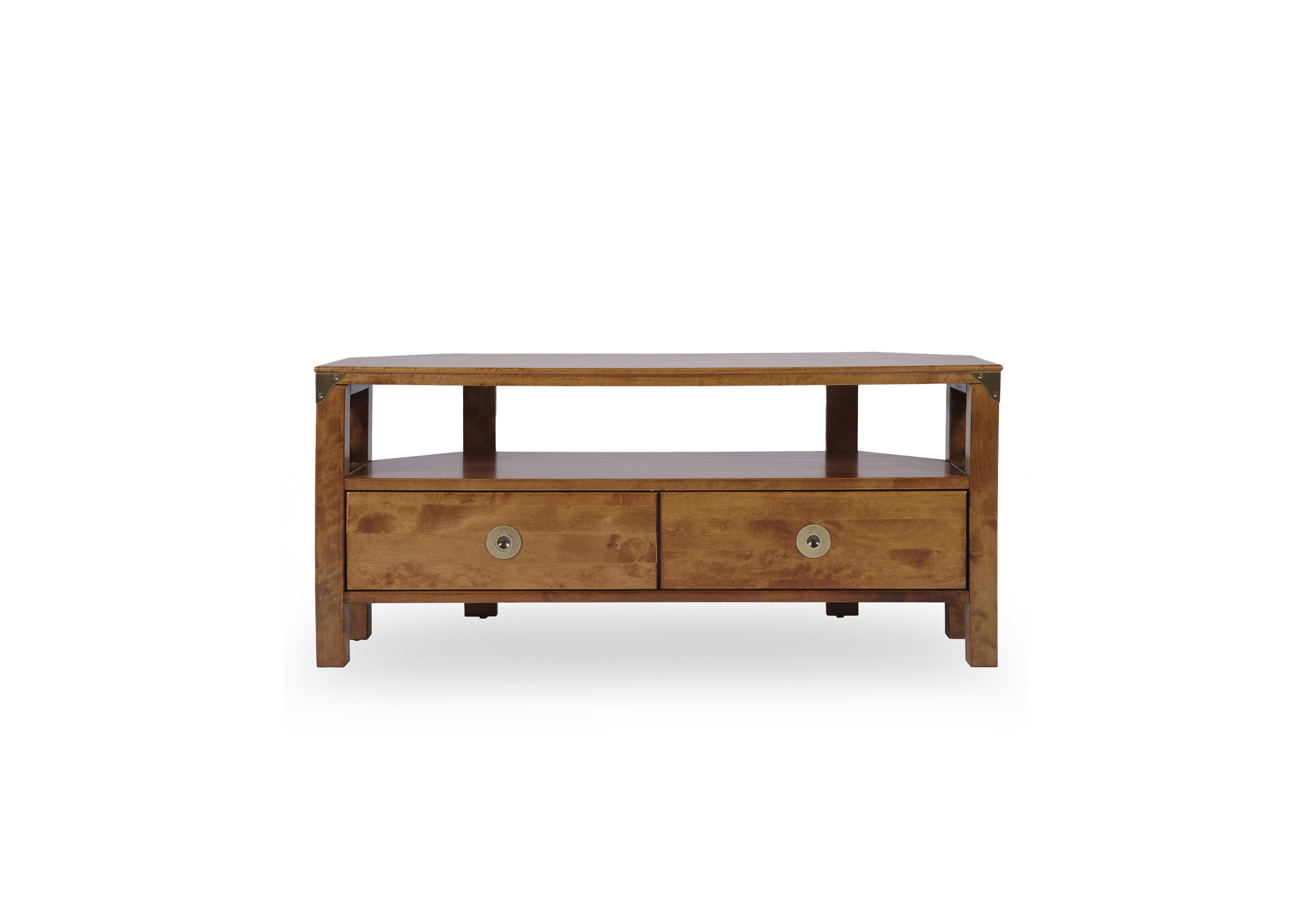 Balmoral 2 Drawer Corner TV Unit in Honey on Furniture Village