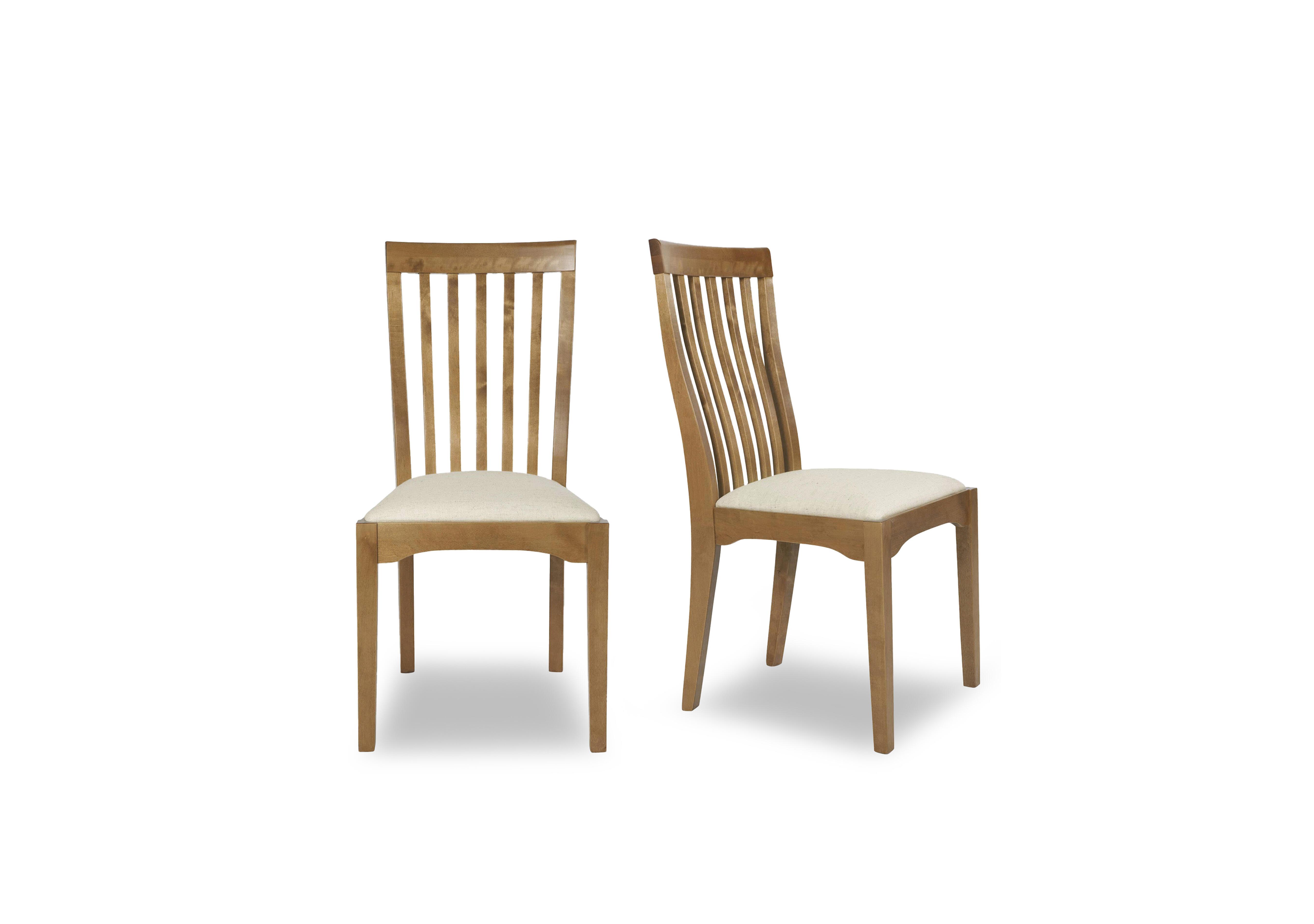 Garrat Pair of Upholstered Dining Chairs in Honey on Furniture Village