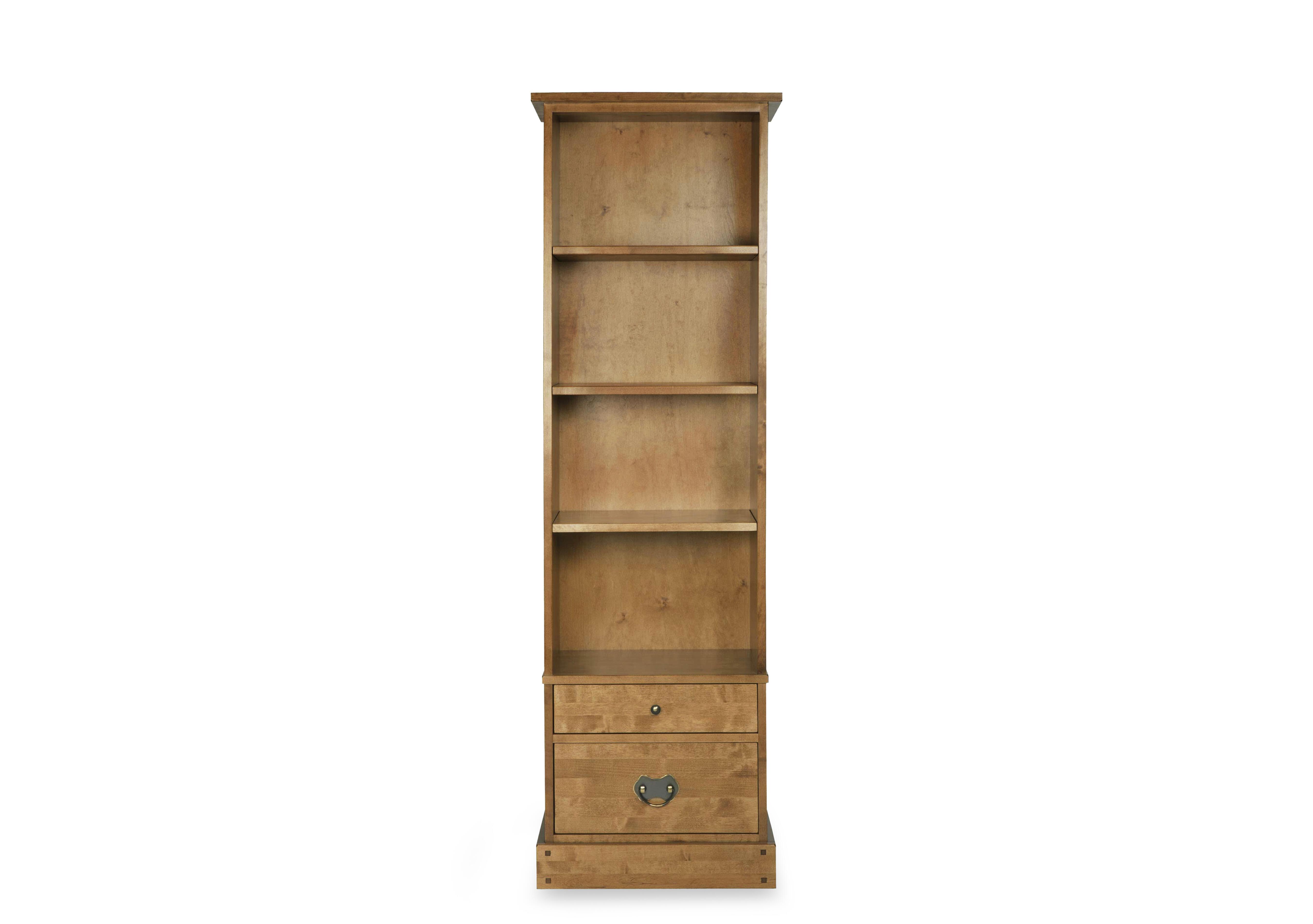 Garrat 2 Drawer Single Bookcase in Honey on Furniture Village