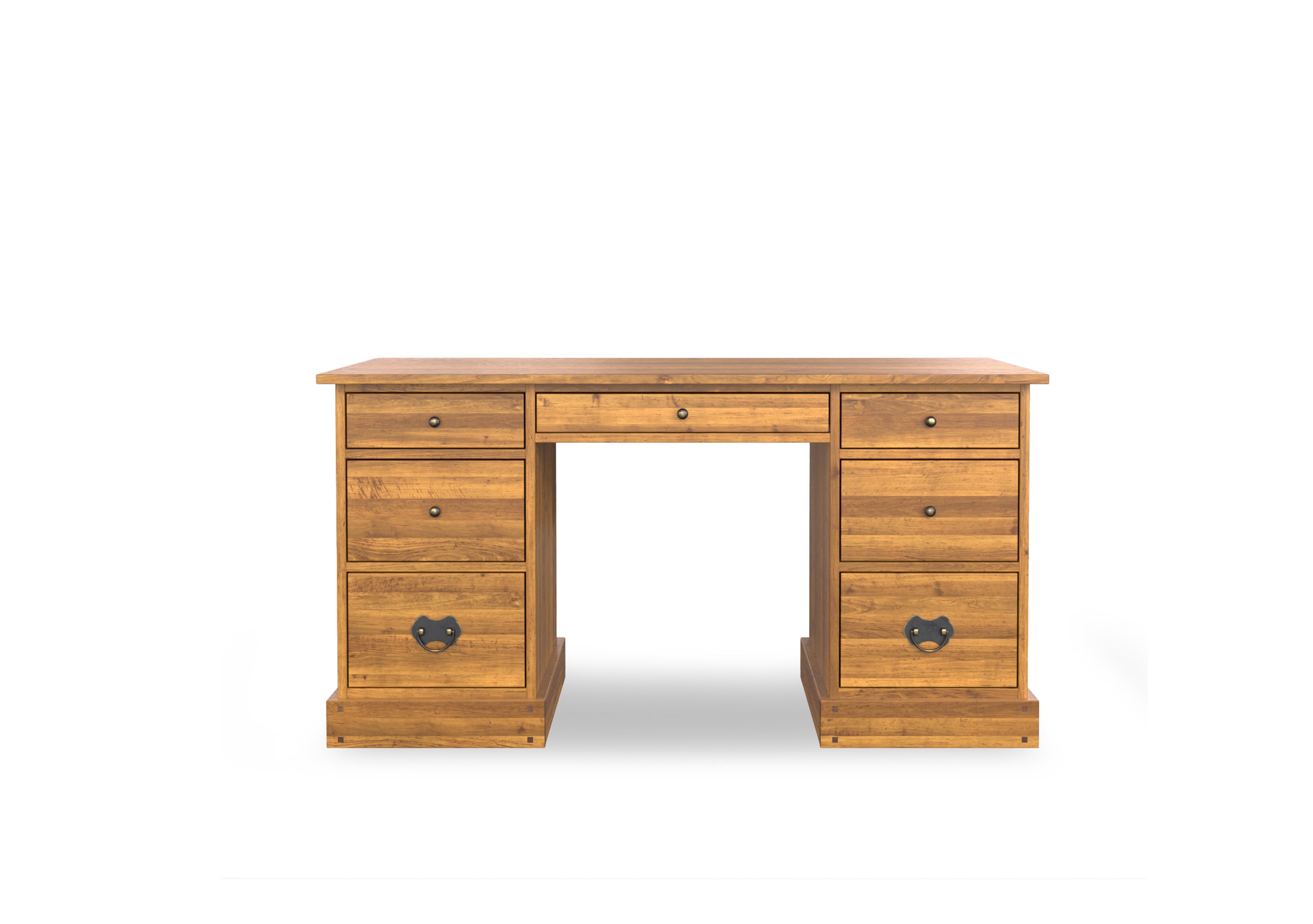 Garrat 7 Drawer Desk in Honey on Furniture Village