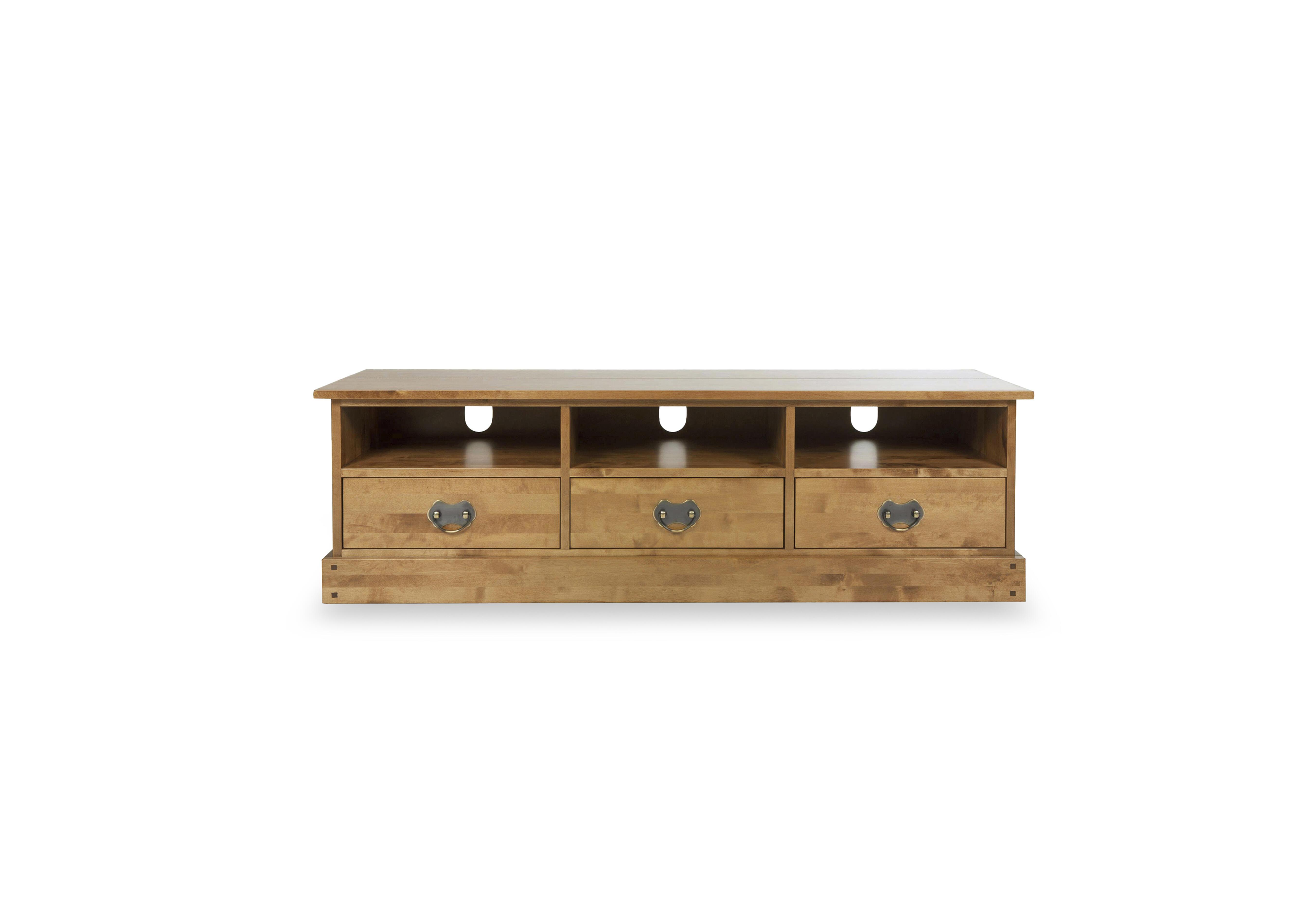 Garrat 3 Drawer TV Unit in Honey on Furniture Village