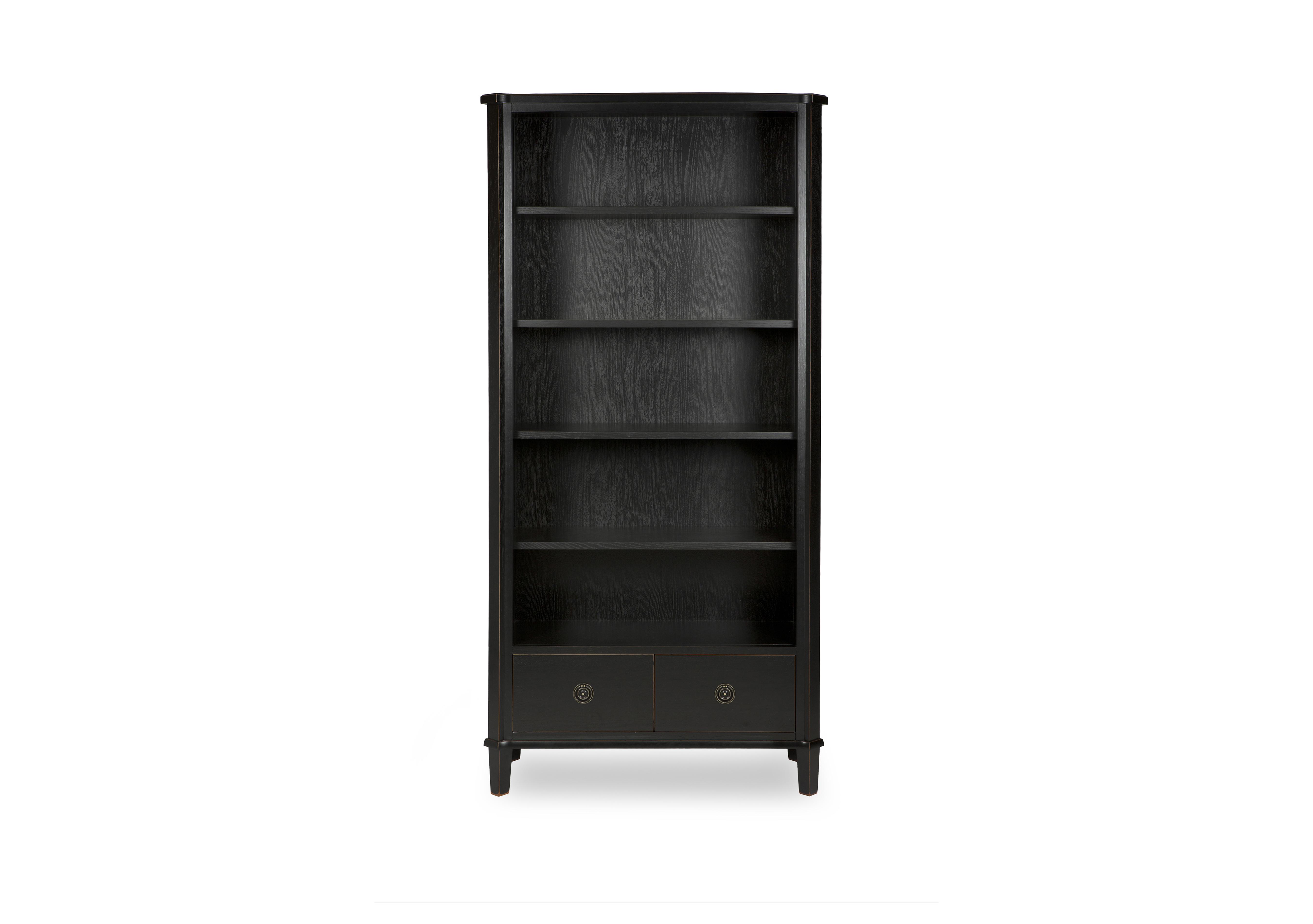 Henshaw 2 Drawer Single Bookcase in Black on Furniture Village