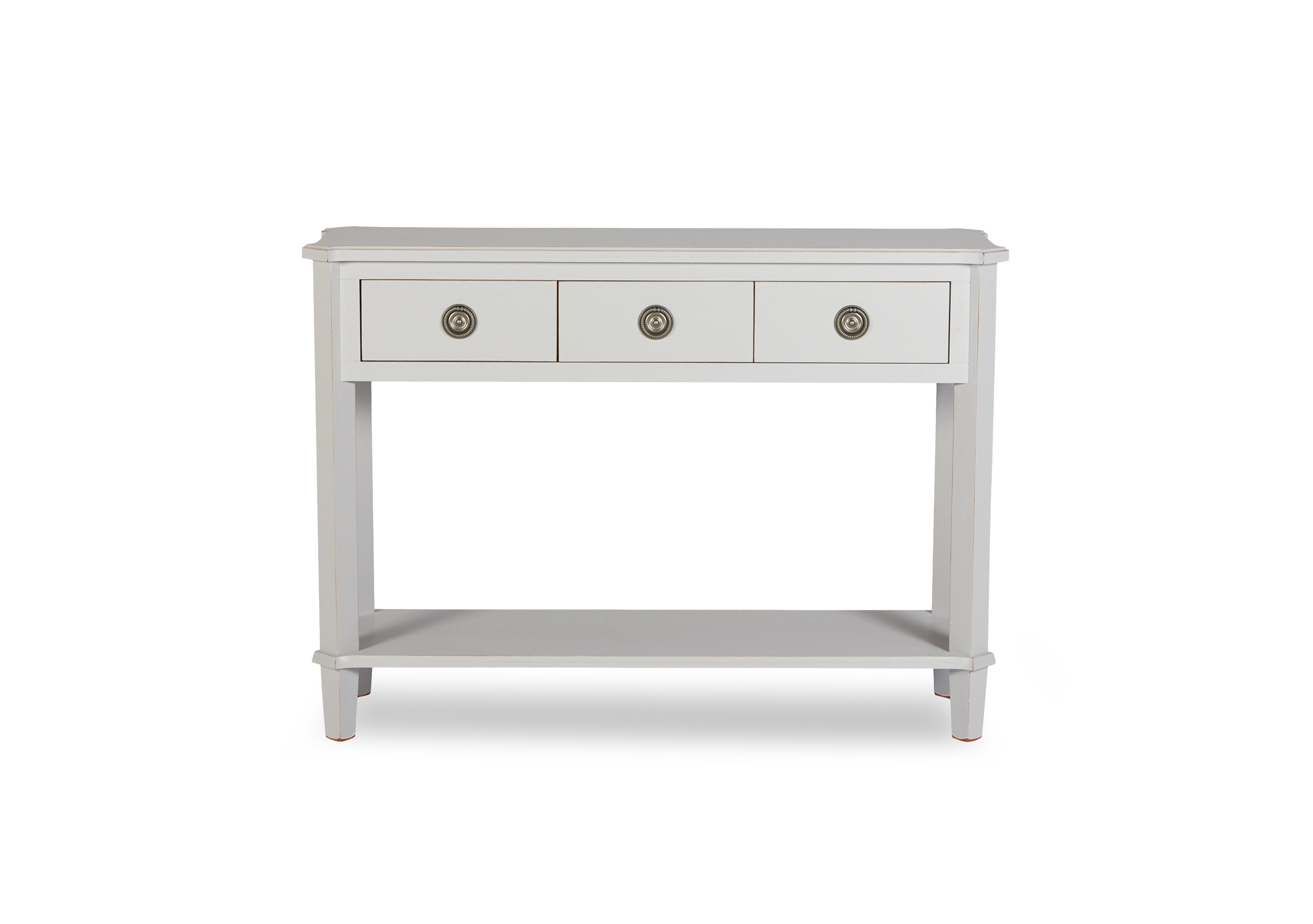Henshaw 3 Drawer Console Table in Pale Steel on Furniture Village