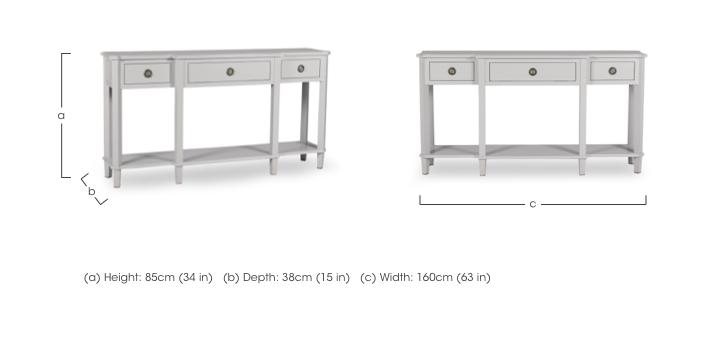 Henshaw 3 Drawer Triple Console Table in  on Furniture Village