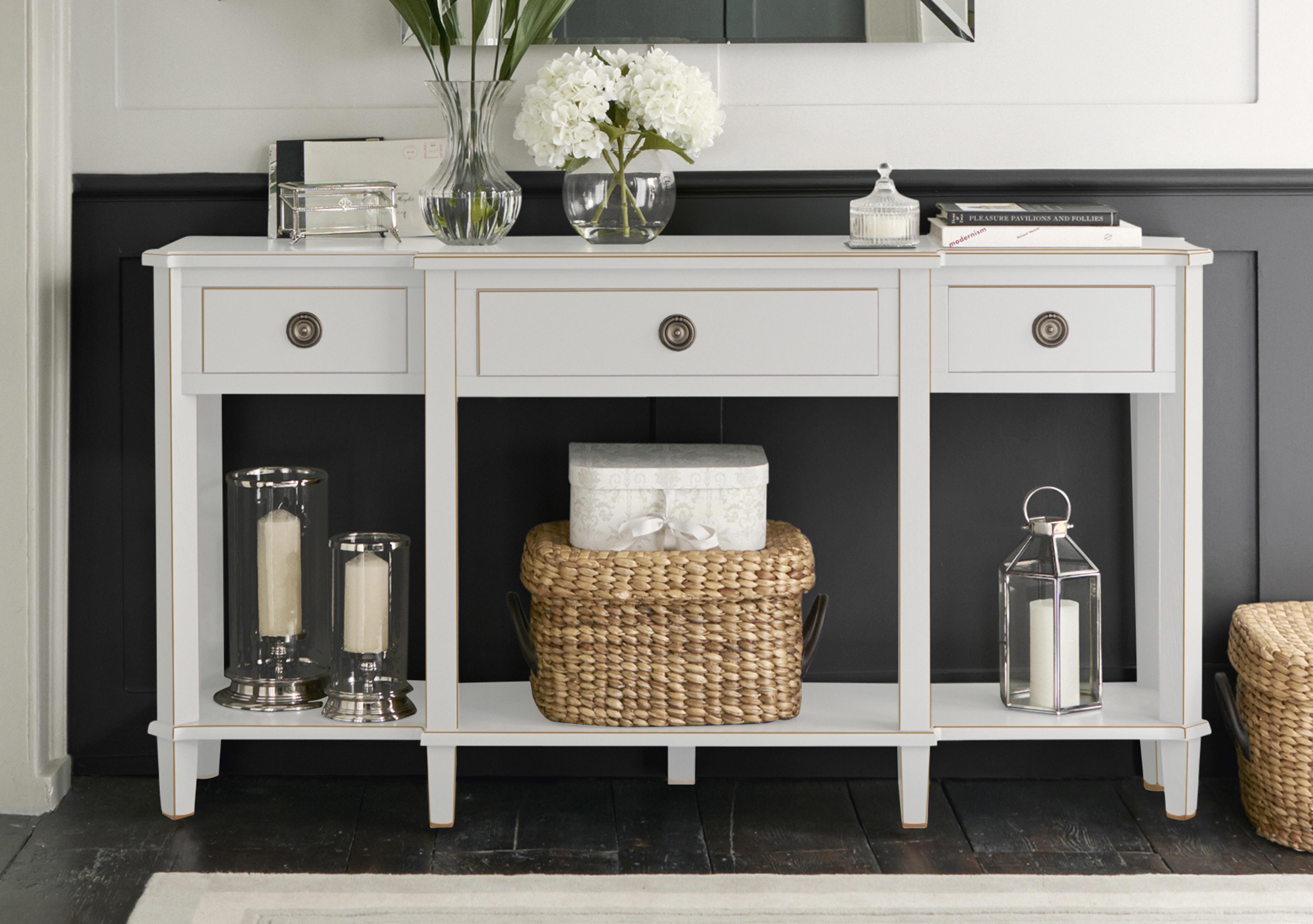 Henshaw 3 Drawer Triple Console Table in  on Furniture Village