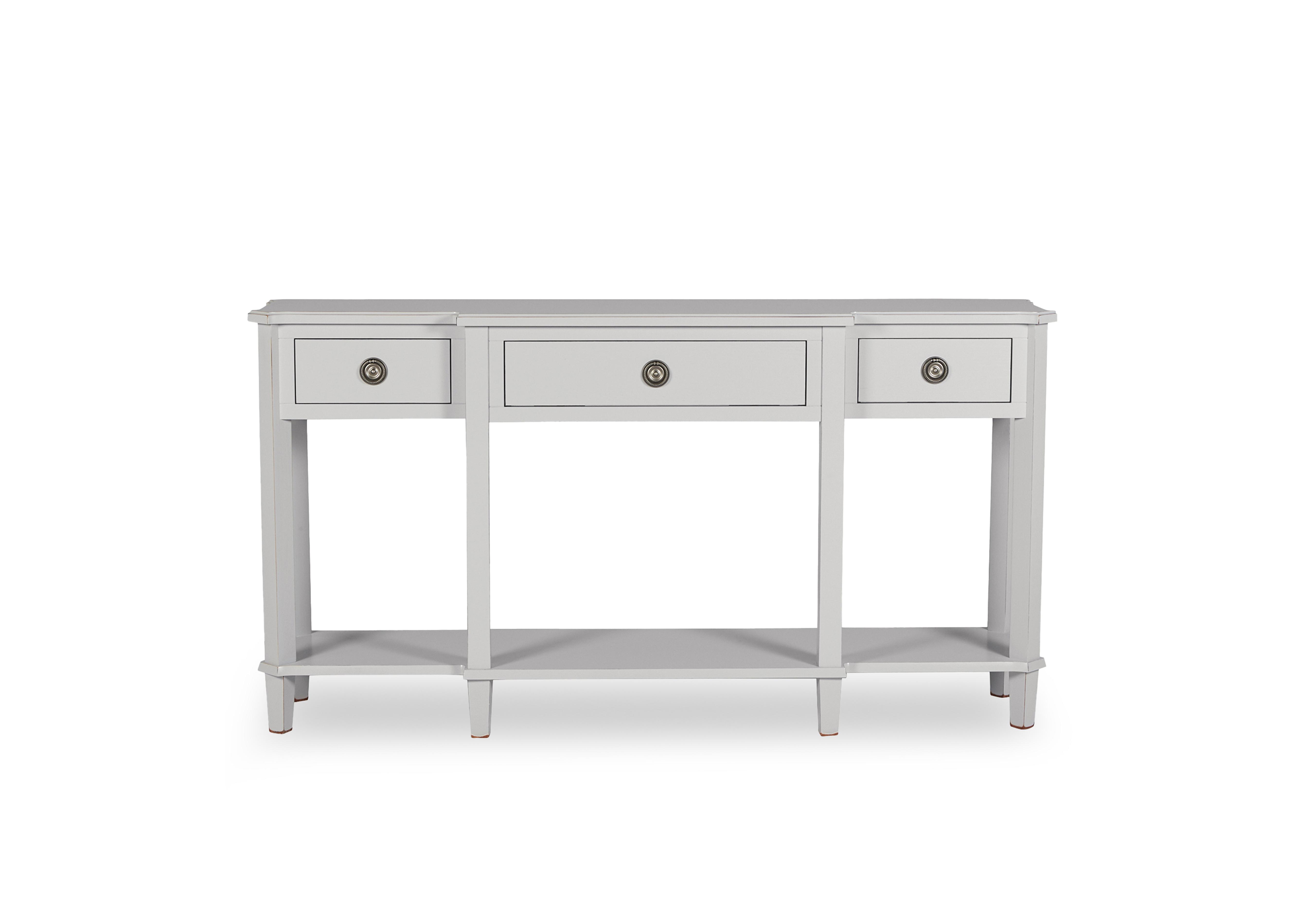 Henshaw 3 Drawer Triple Console Table in Pale Steel on Furniture Village