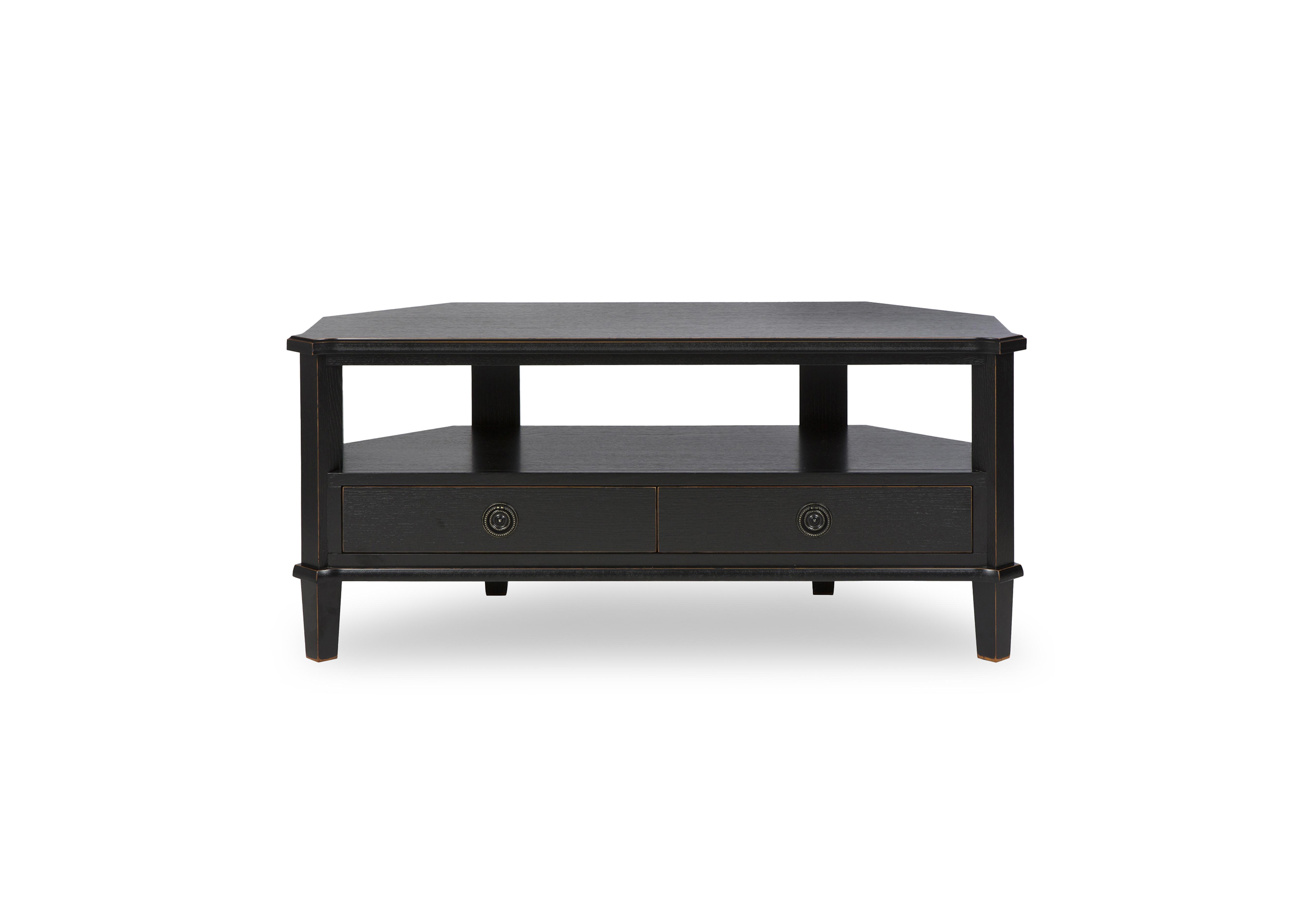 Henshaw 2 Drawer Corner TV Unit in Black on Furniture Village