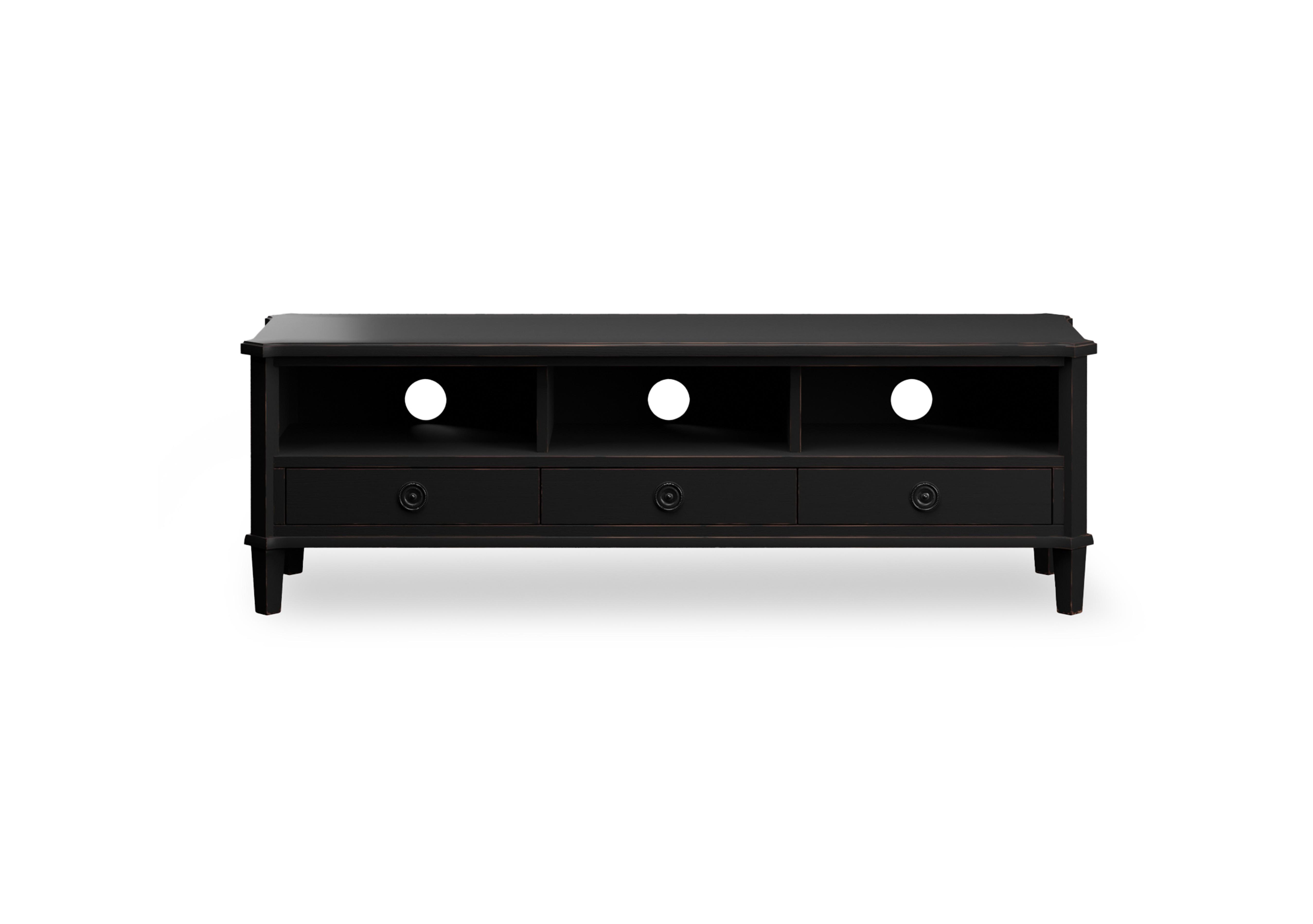 Henshaw 3 Drawer Wide TV Unit in Black on Furniture Village