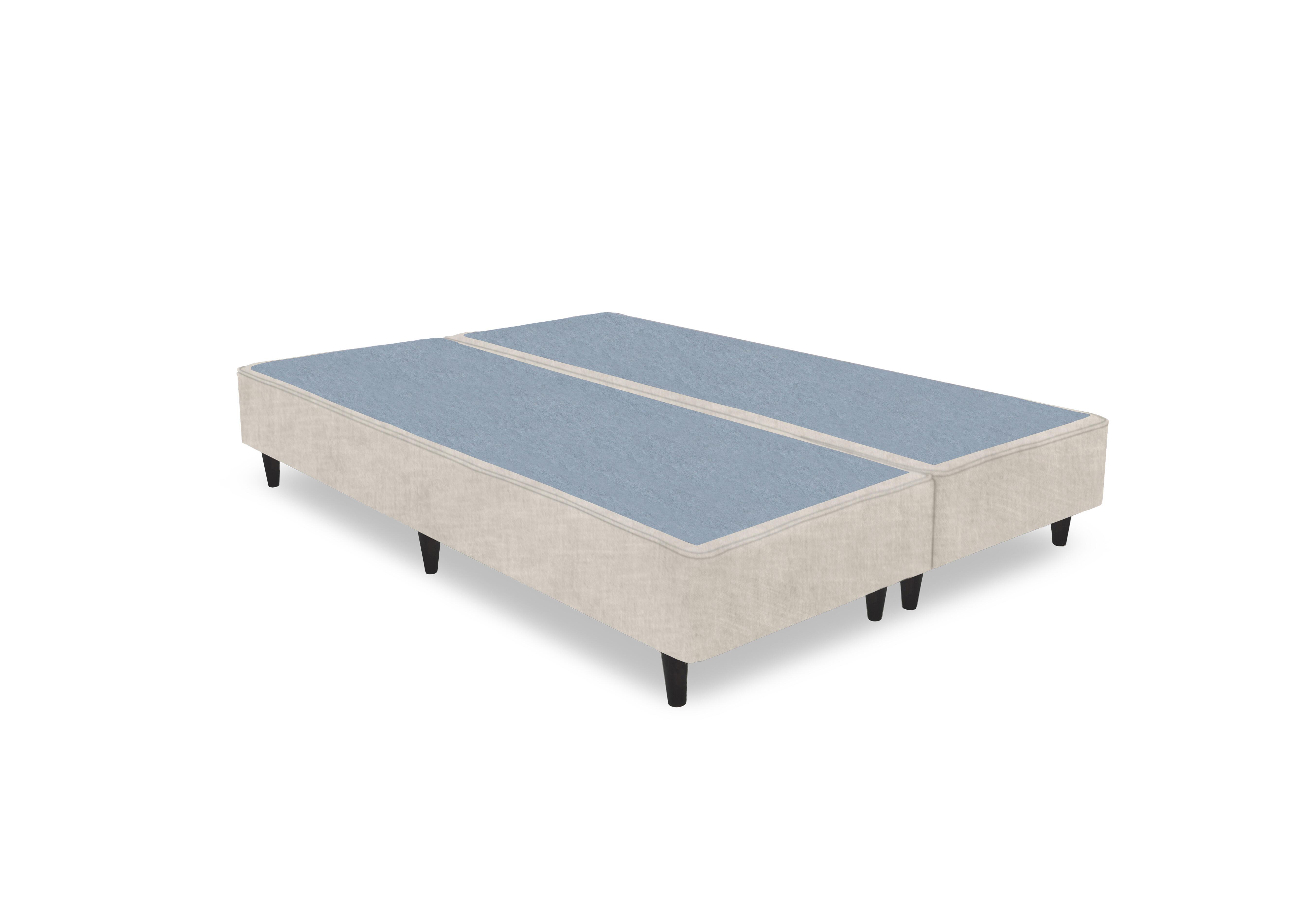 Artisan Premium Platform Top Shallow Divan Base in Lace Ivory- Dark Oak Leg on Furniture Village