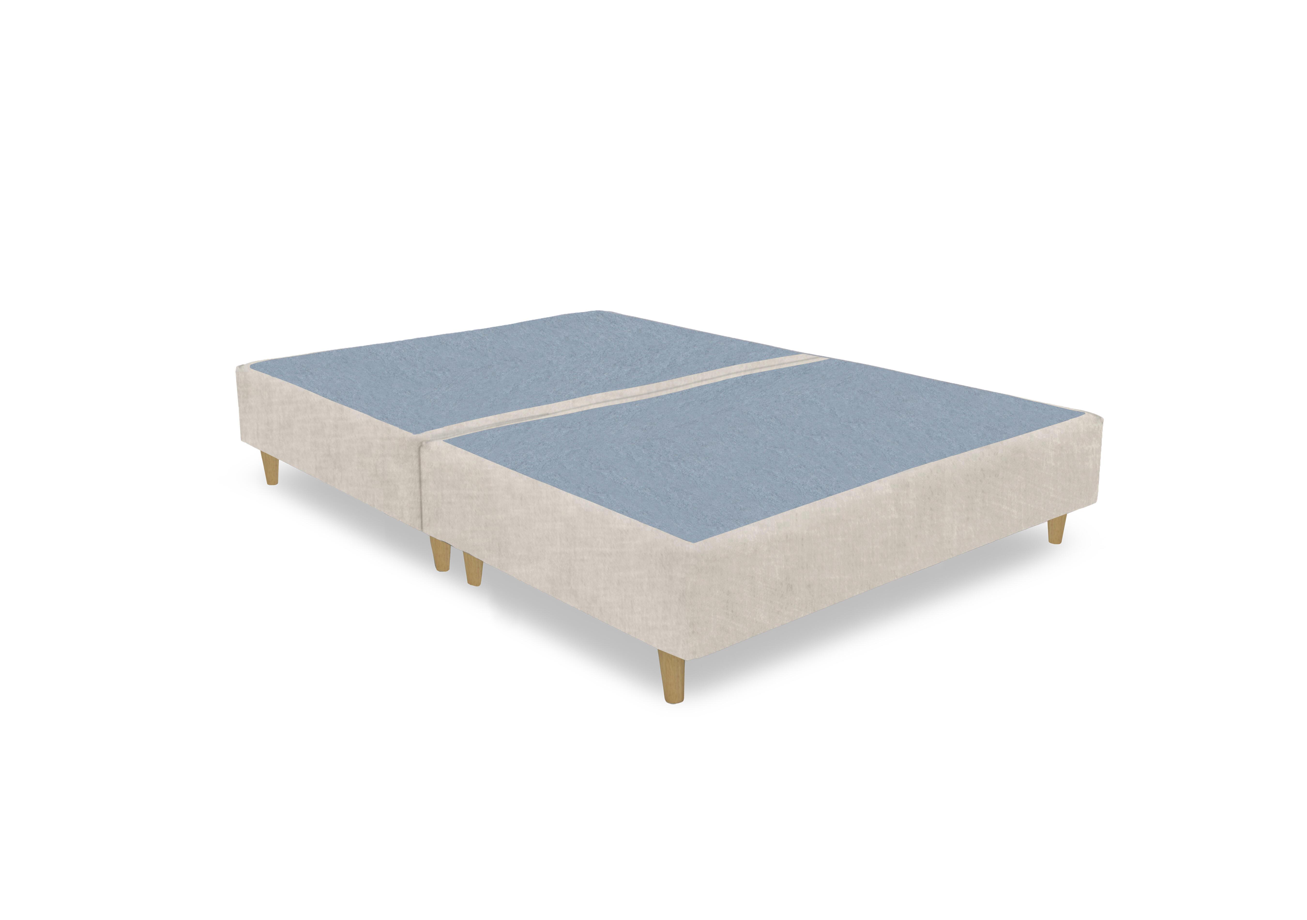 Artisan Premium Platform Top Shallow Divan Base in Lace Ivory- Light Oak Leg on Furniture Village