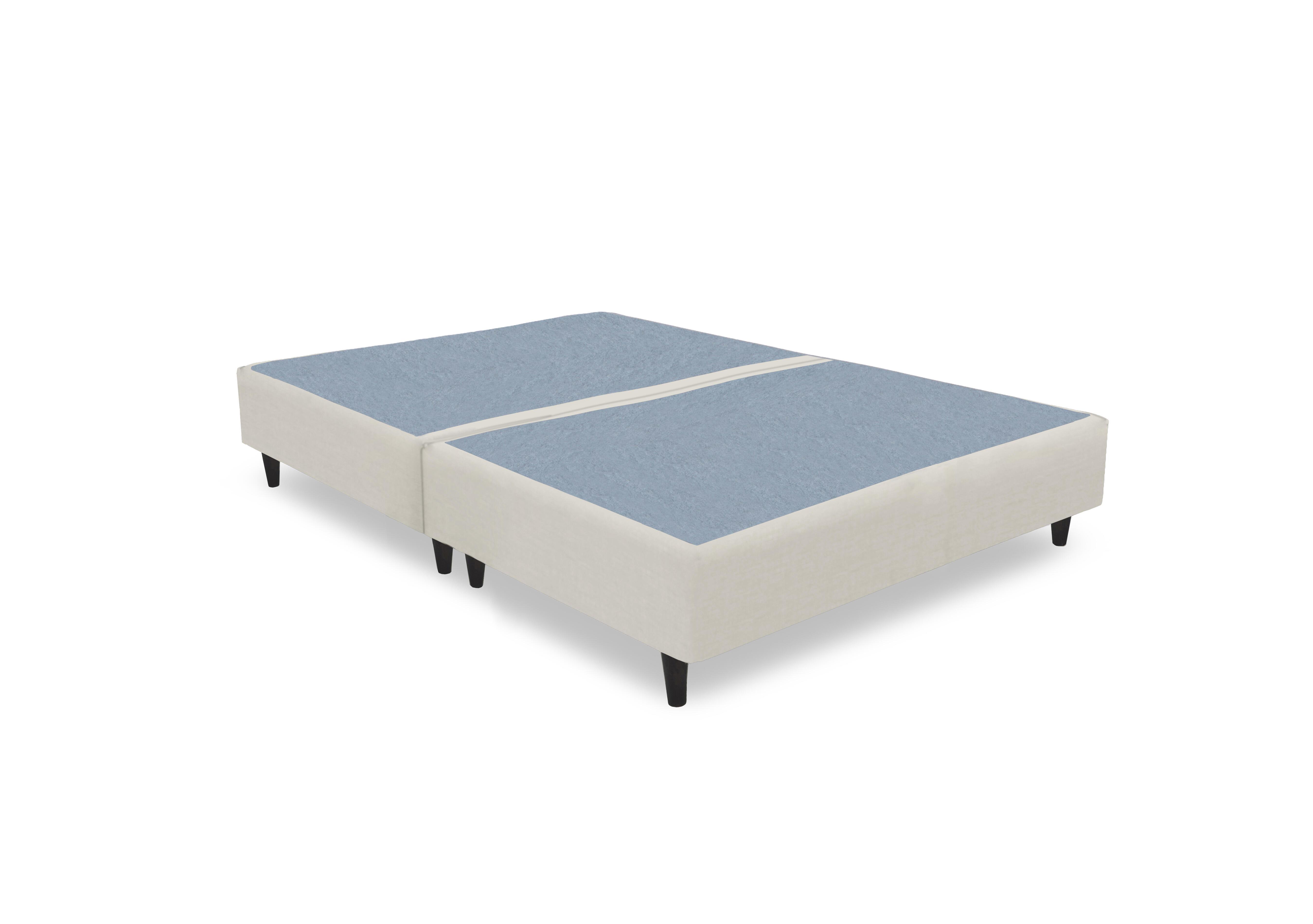 Artisan Premium Platform Top Shallow Divan Base in Plush Ecru- Dark Oak Leg on Furniture Village