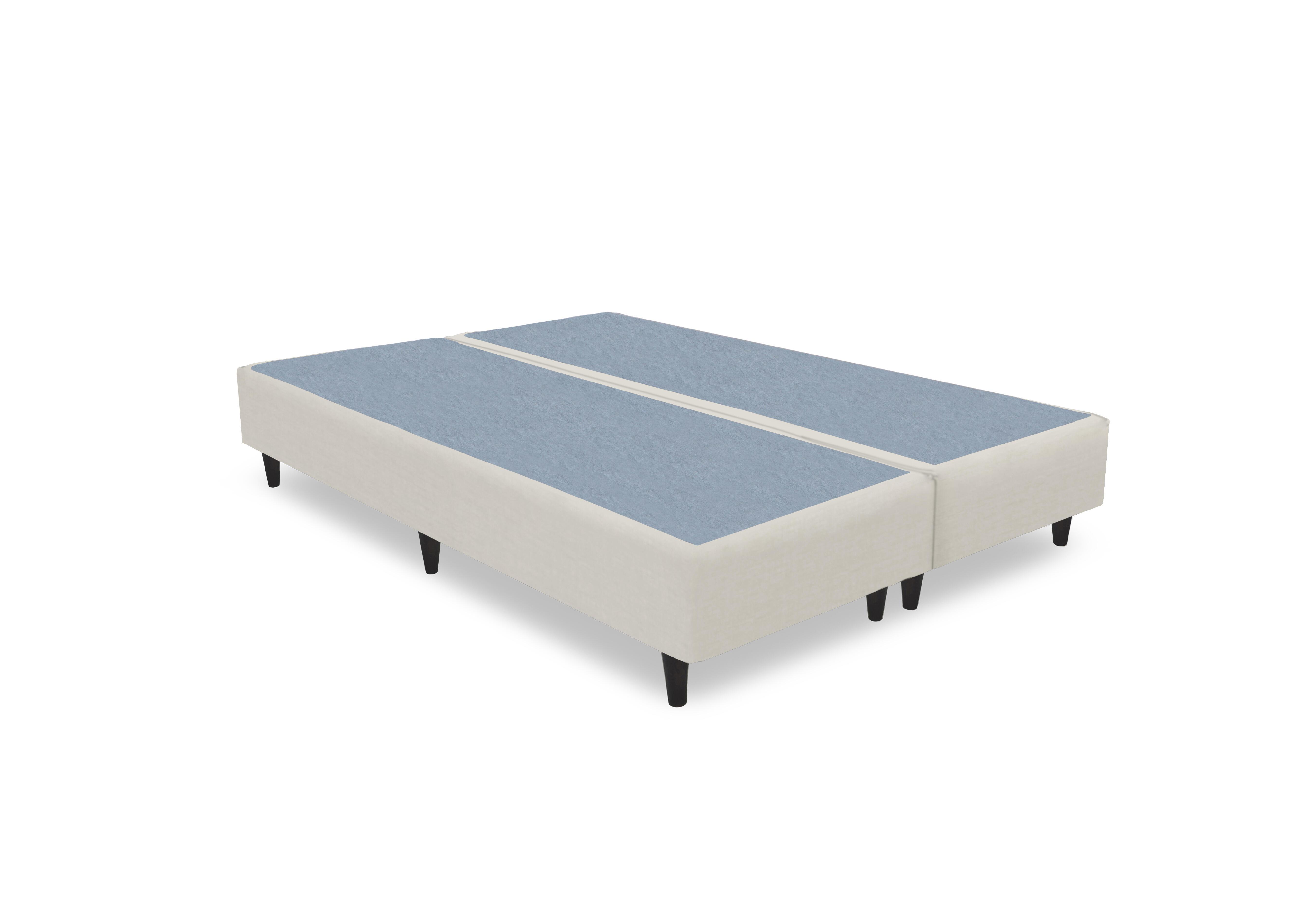 Artisan Premium Platform Top Shallow Divan Base in Plush Ecru- Dark Oak Leg on Furniture Village