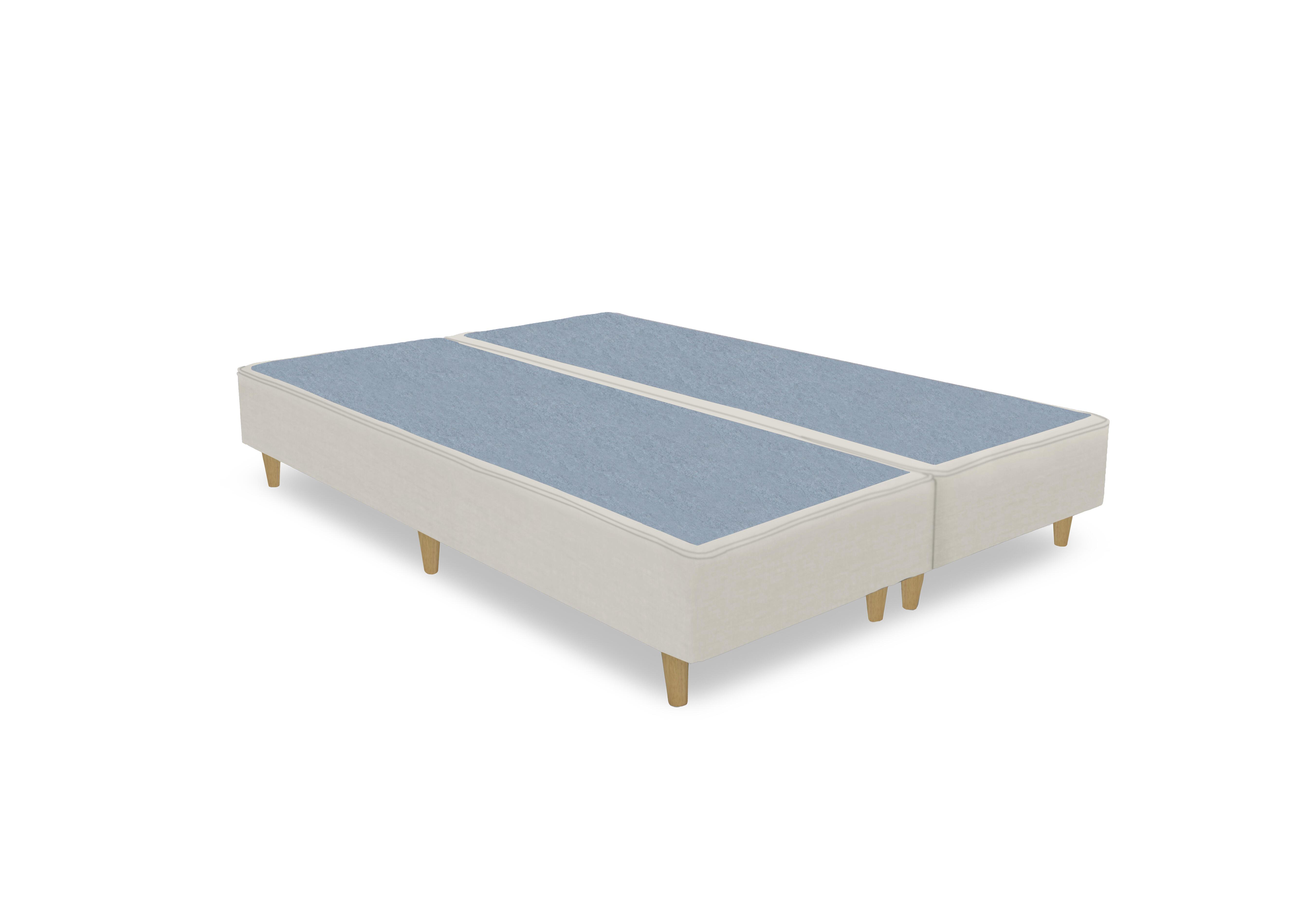Artisan Premium Platform Top Shallow Divan Base in Plush Ecru- Light Oak Leg on Furniture Village
