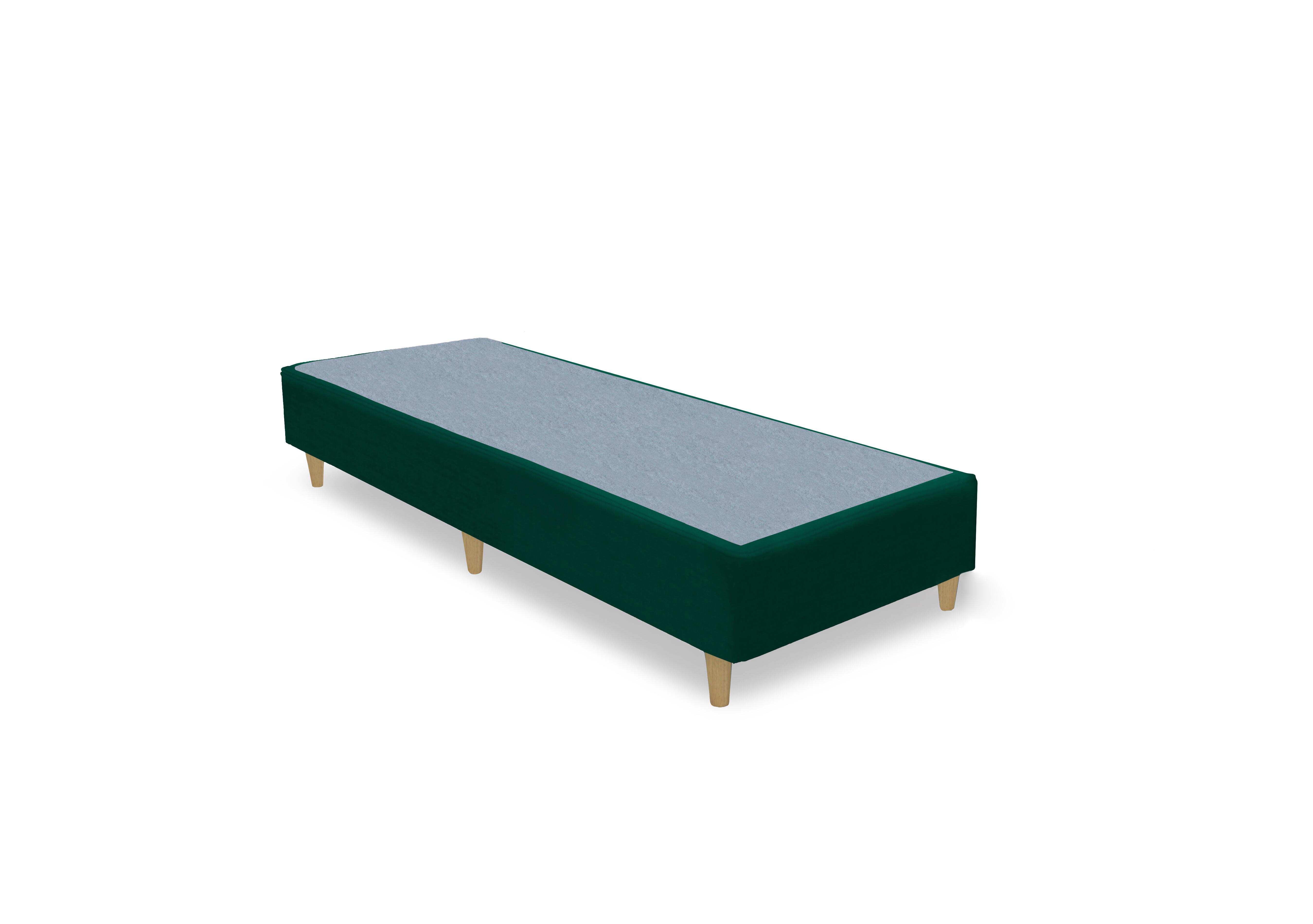 Artisan Premium Platform Top Shallow Divan Base in Plush Emerald- Light Oak Leg on Furniture Village