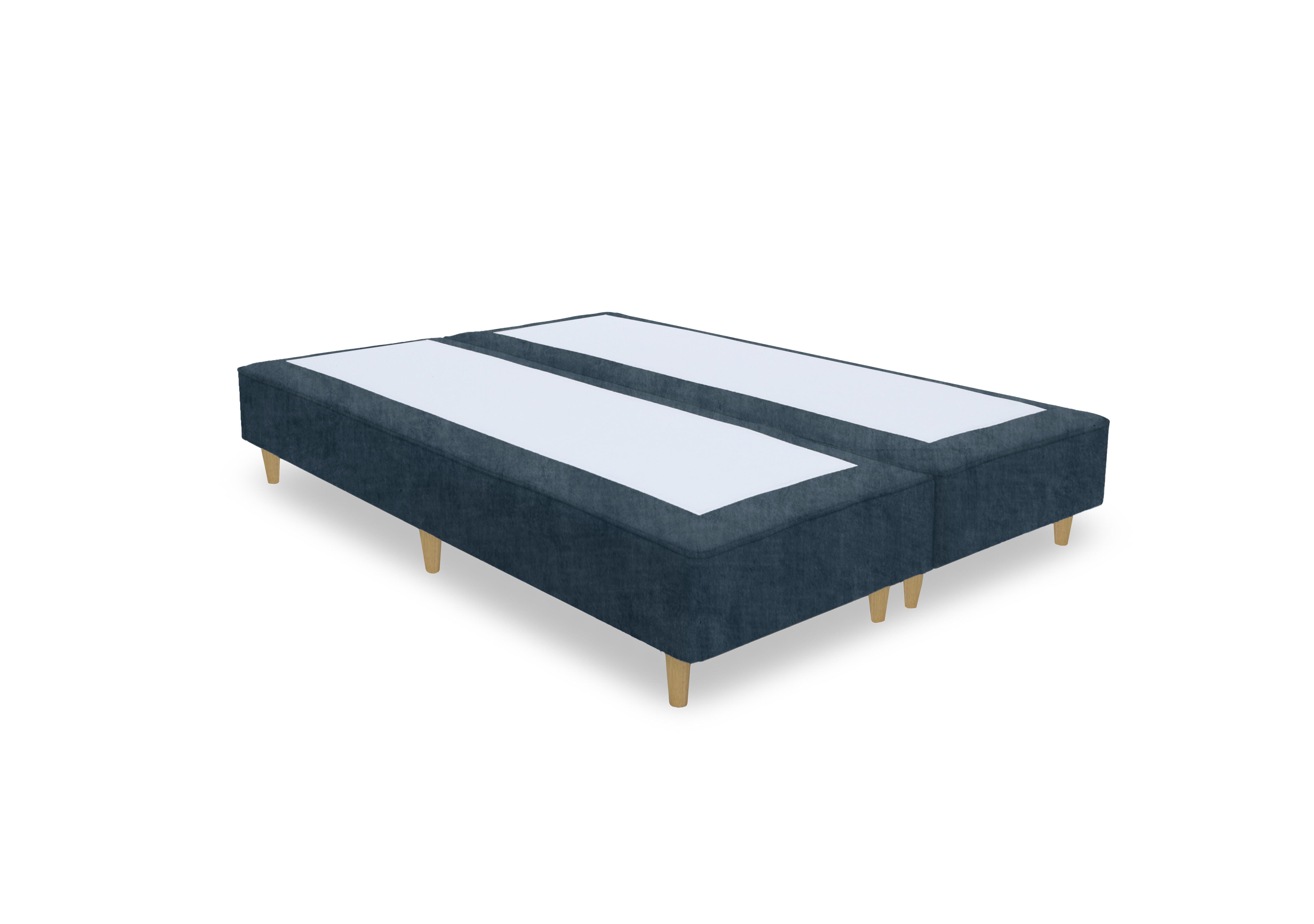Artisan Platinum Pocket Sprung Shallow Divan Base in Granite Blue- Light Oak Leg on Furniture Village