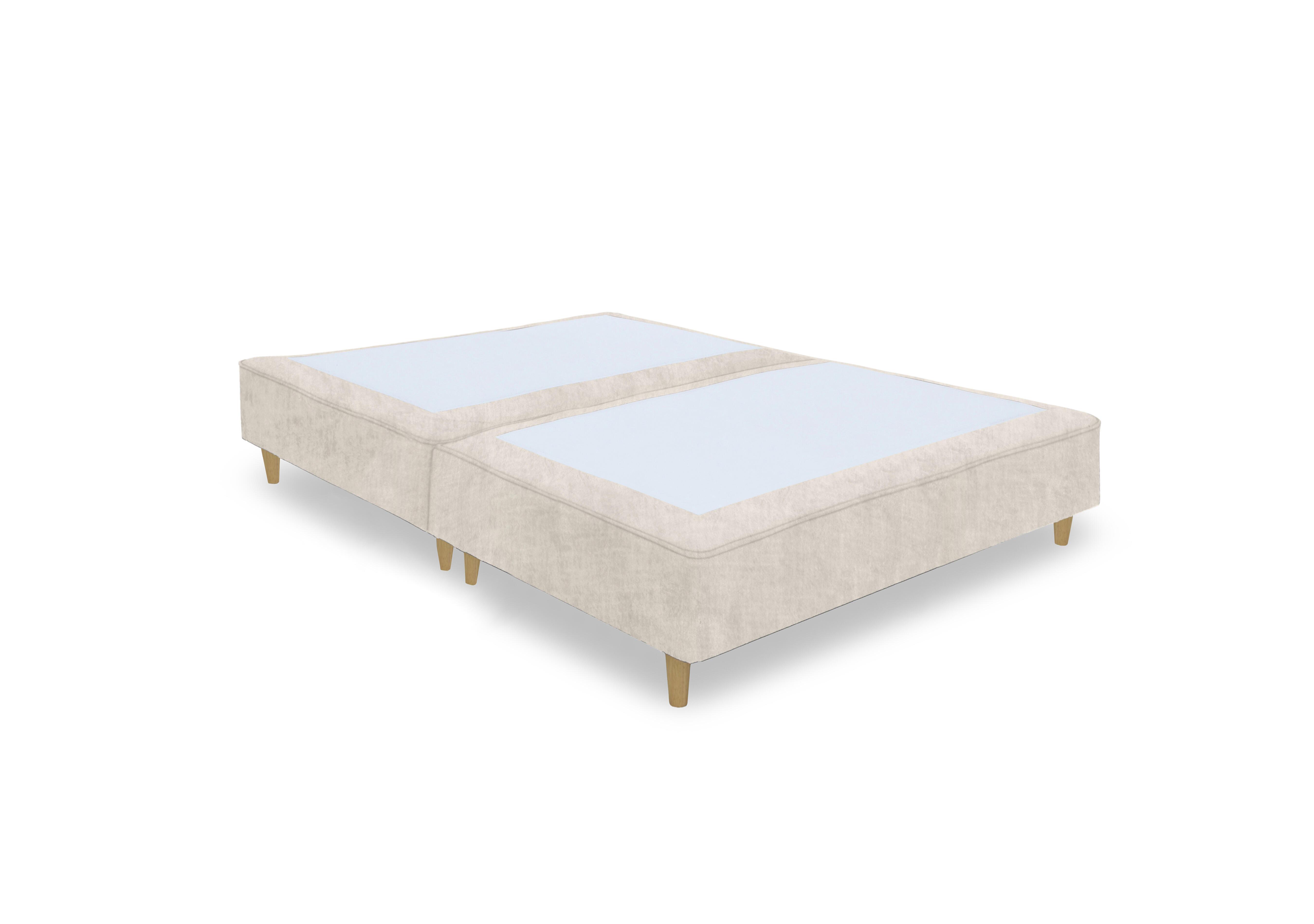 Artisan Platinum Pocket Sprung Shallow Divan Base in Lace Ivory- Light Oak Leg on Furniture Village