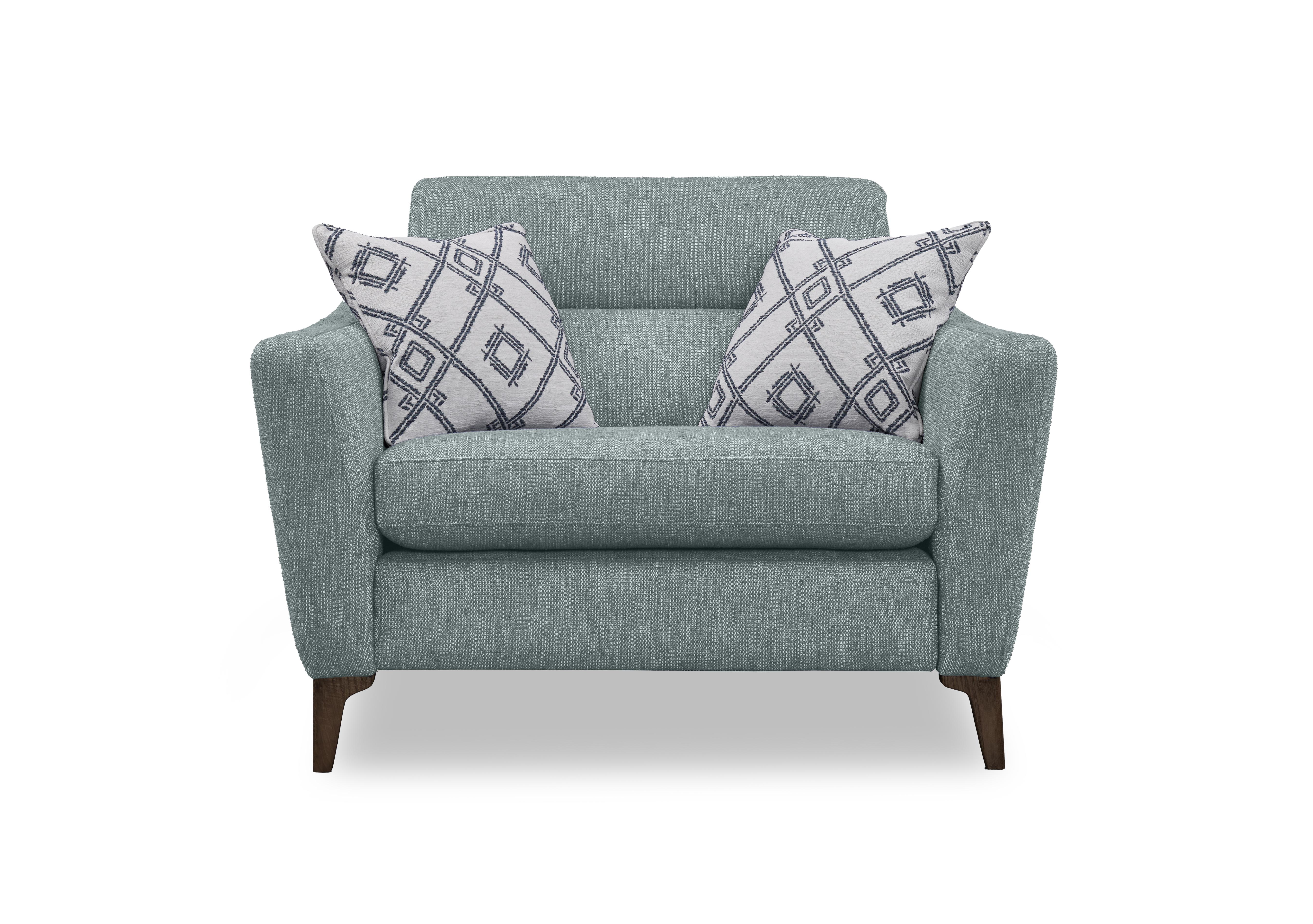 Moderna Power Recliner Snuggler with Power Telescopic Headrest in Blr Duck Egg Sw on Furniture Village