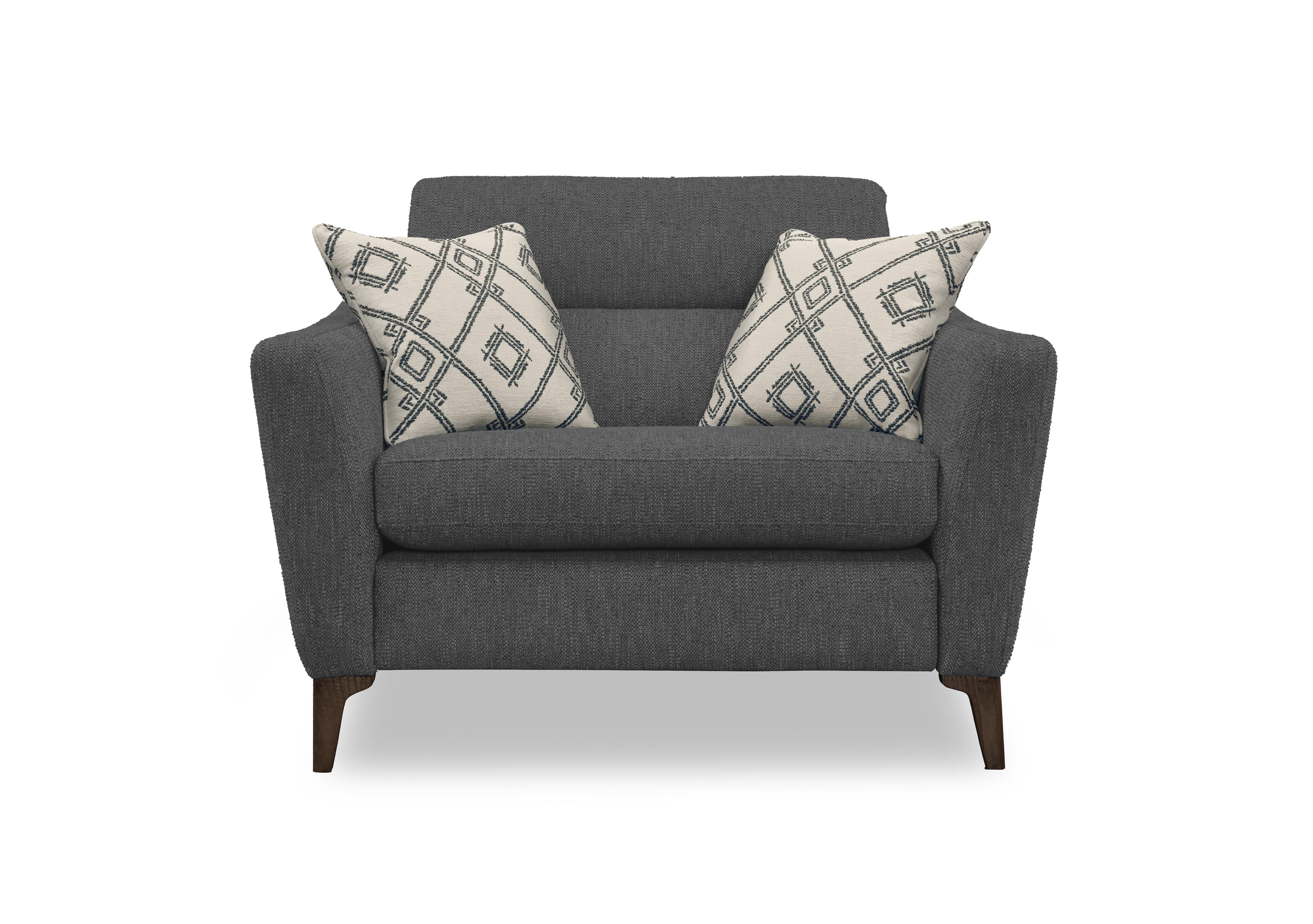 Moderna Power Recliner Snuggler with Power Telescopic Headrest in Mht Asphalt Sw on Furniture Village