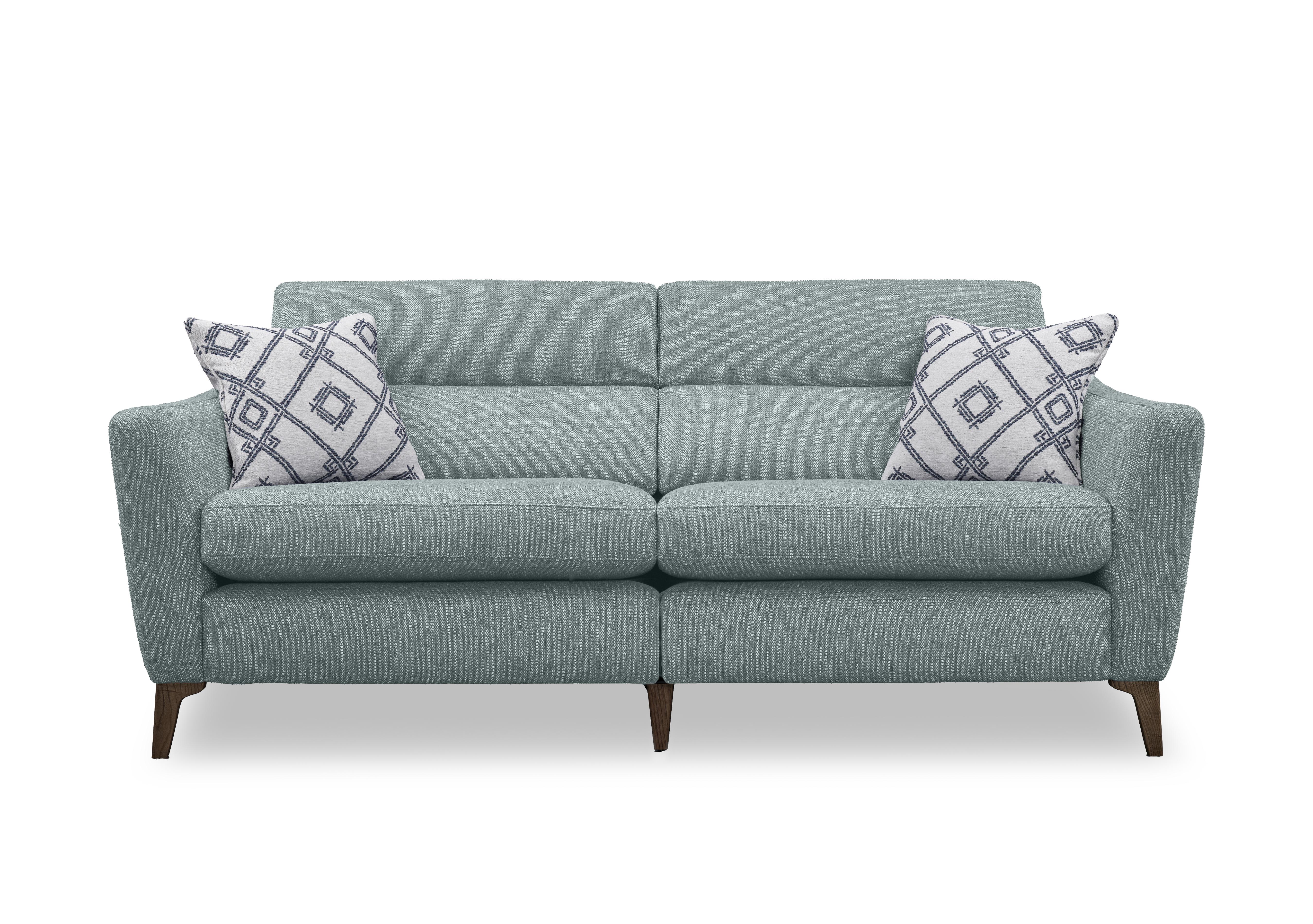 Moderna 3 Seater Power Recliner Sofa with Power Telescopic Headrests in Blr Duck Egg Sw on Furniture Village