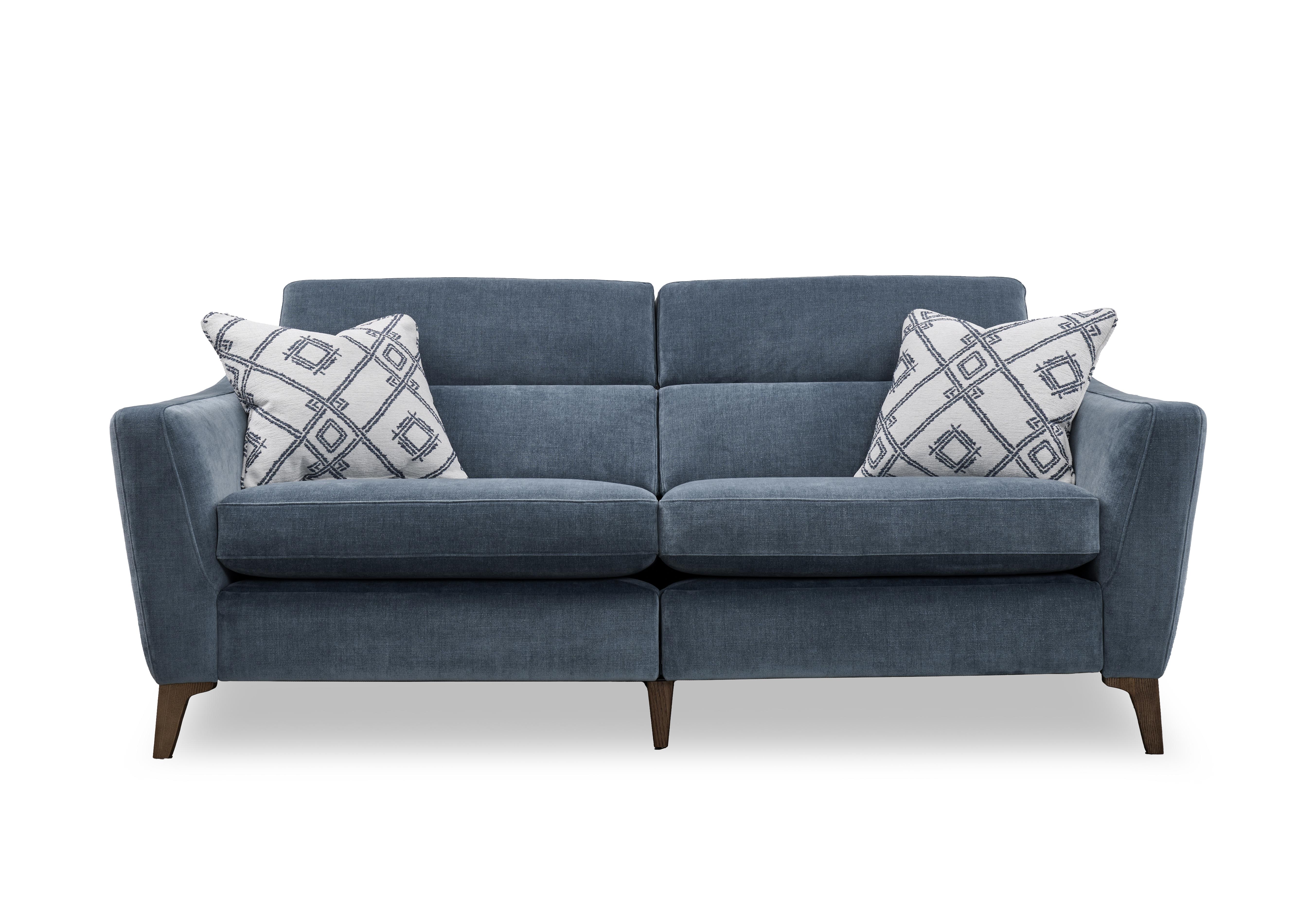 Moderna 3 Seater Power Recliner Sofa with Power Telescopic Headrests in Mht Airforce Sw on Furniture Village