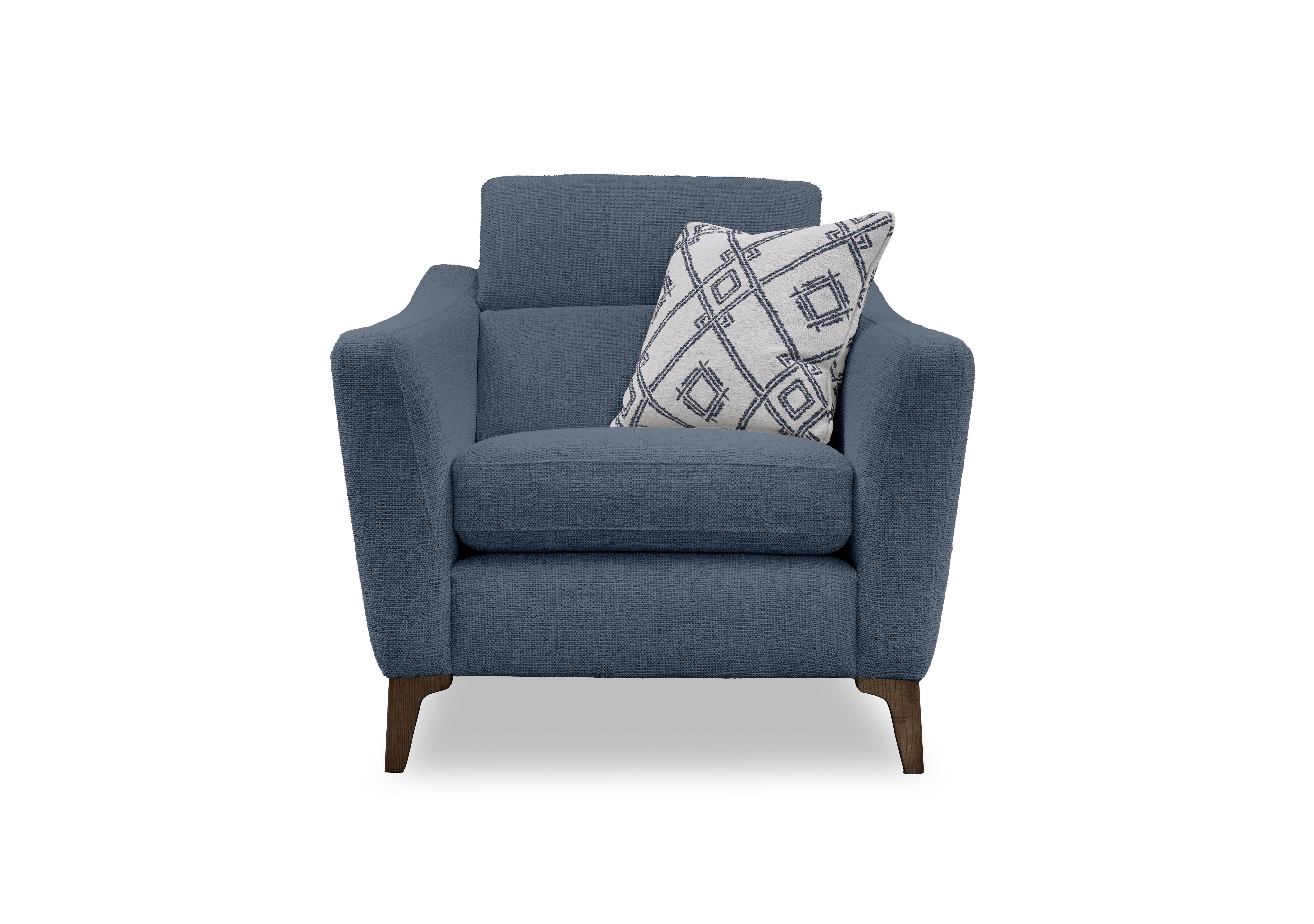 Moderna Power Recliner Chair with Power Telescopic Headrest in Mht Airforce Sw on Furniture Village