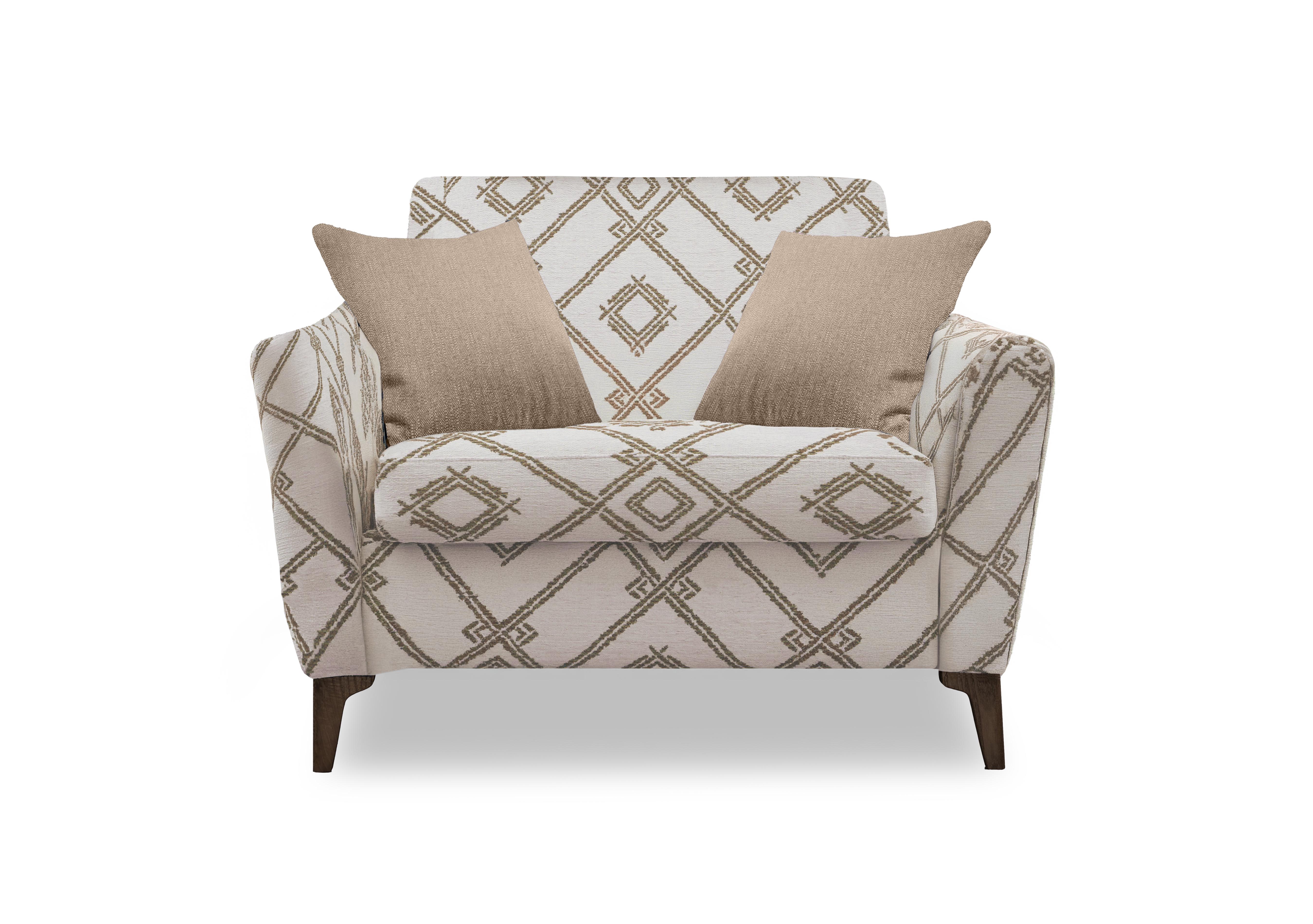 Moderna Snuggler Chair in Azt Taupe Sw on Furniture Village
