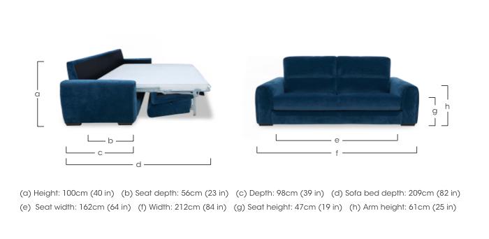 Flex Fabric 3 Seater Sofa Bed with Storage Arms in  on Furniture Village