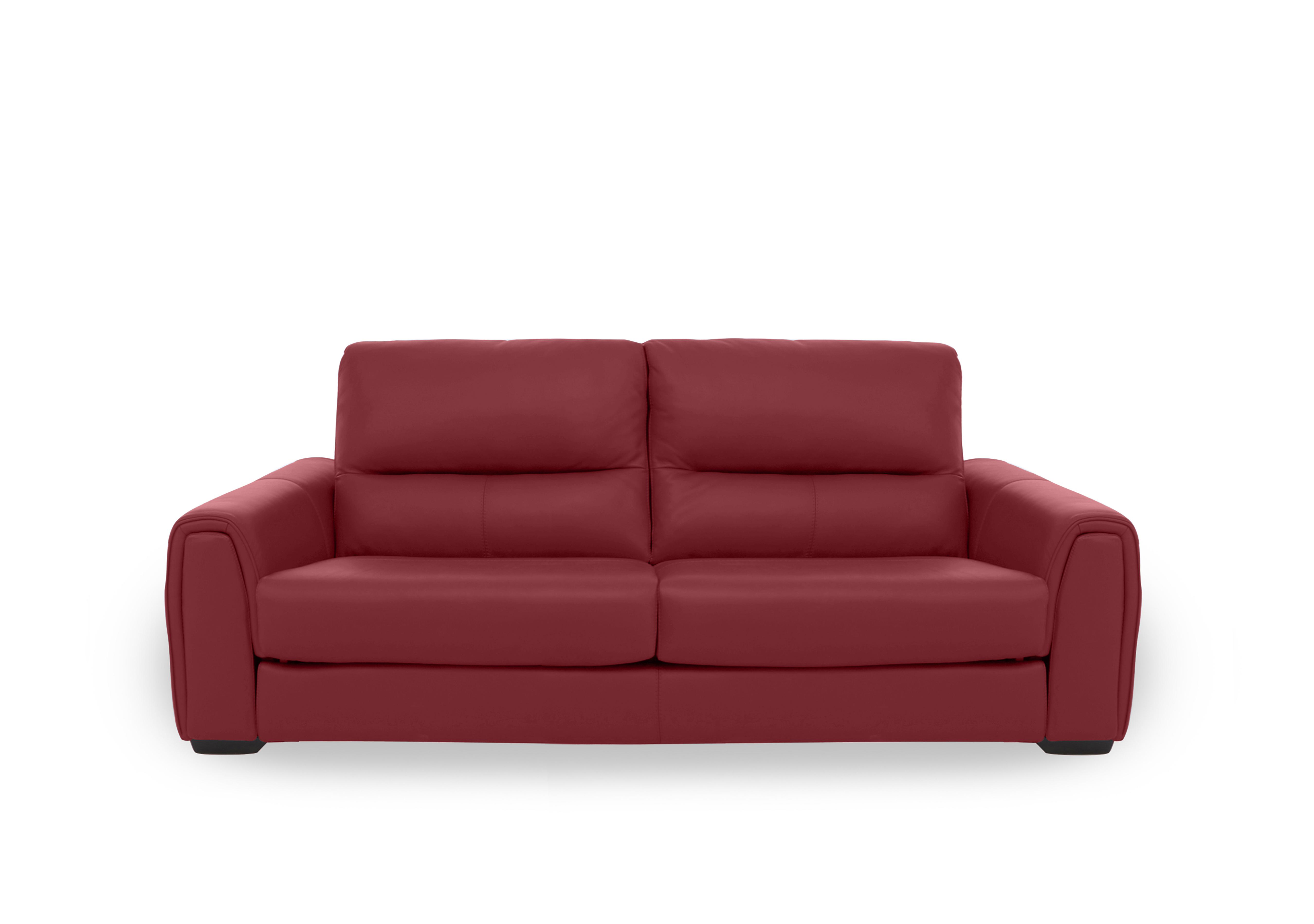 Flex Leather 3 Seater Sofa Bed with Storage Arms in Bv-0008 Pure Red on Furniture Village