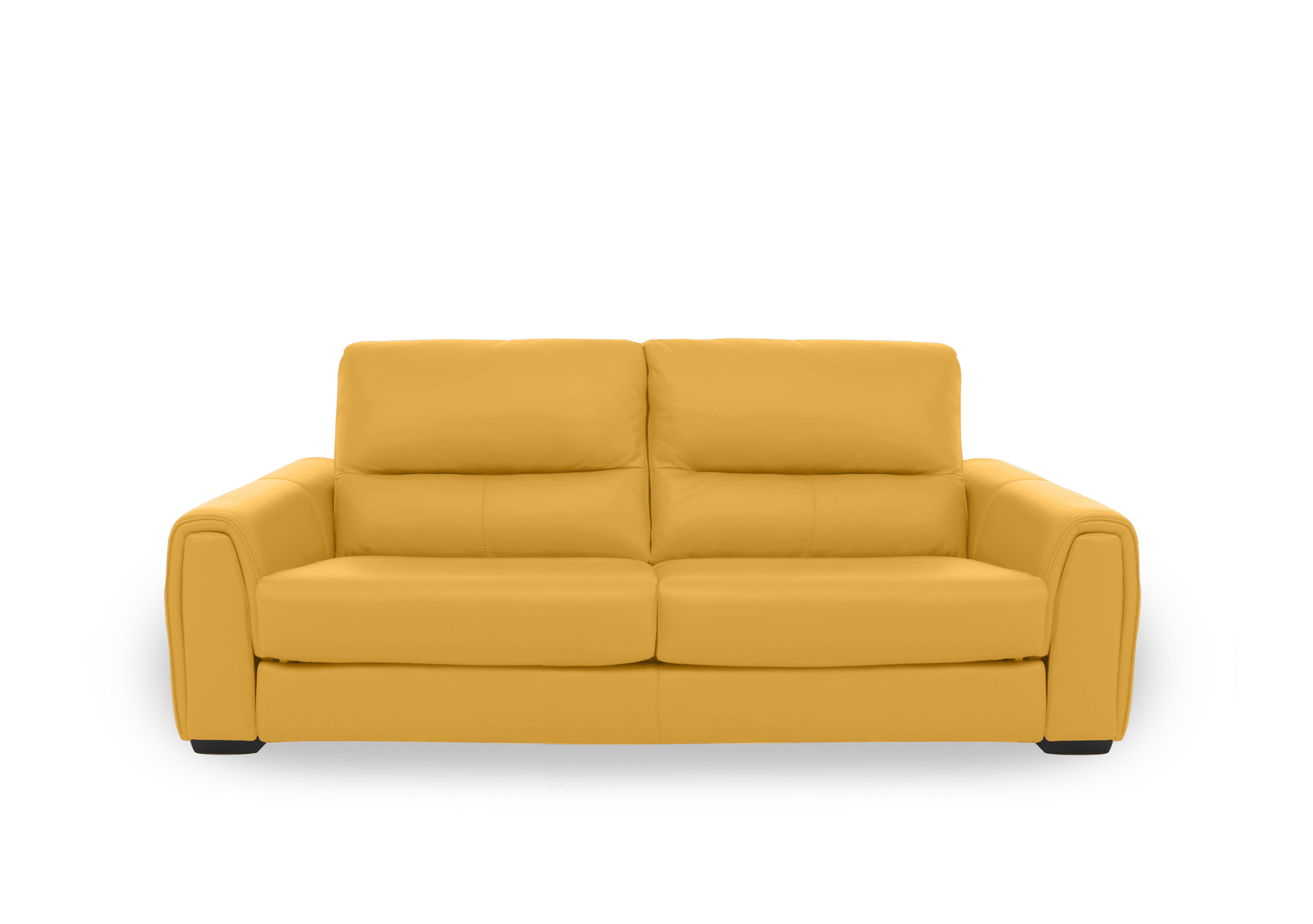 Flex Leather 3 Seater Sofa Bed with Storage Arms in Nc-303e Sunflower on Furniture Village