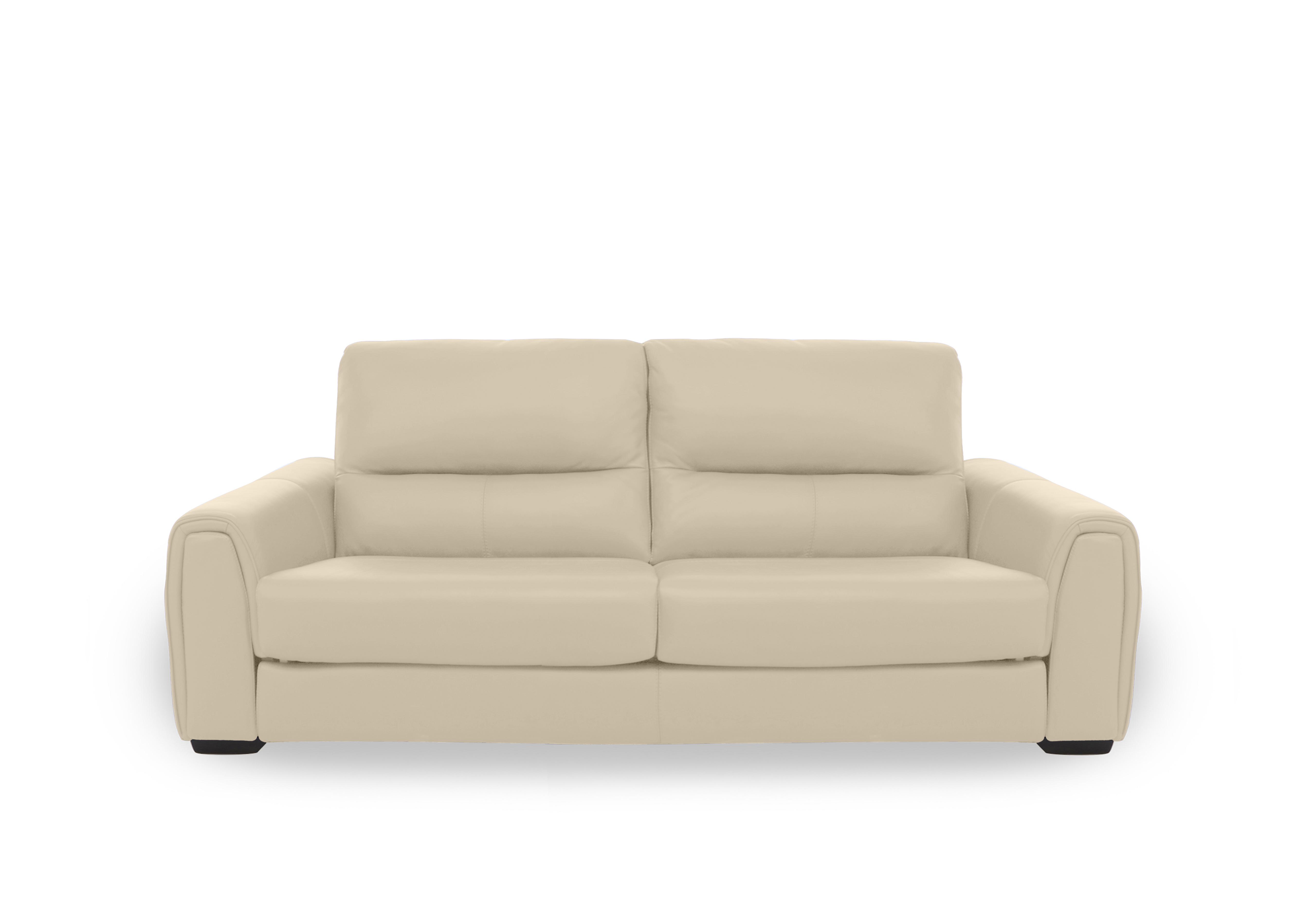 Flex Leather 3 Seater Sofa Bed with Storage Arms in Nc-862c Bisque on Furniture Village