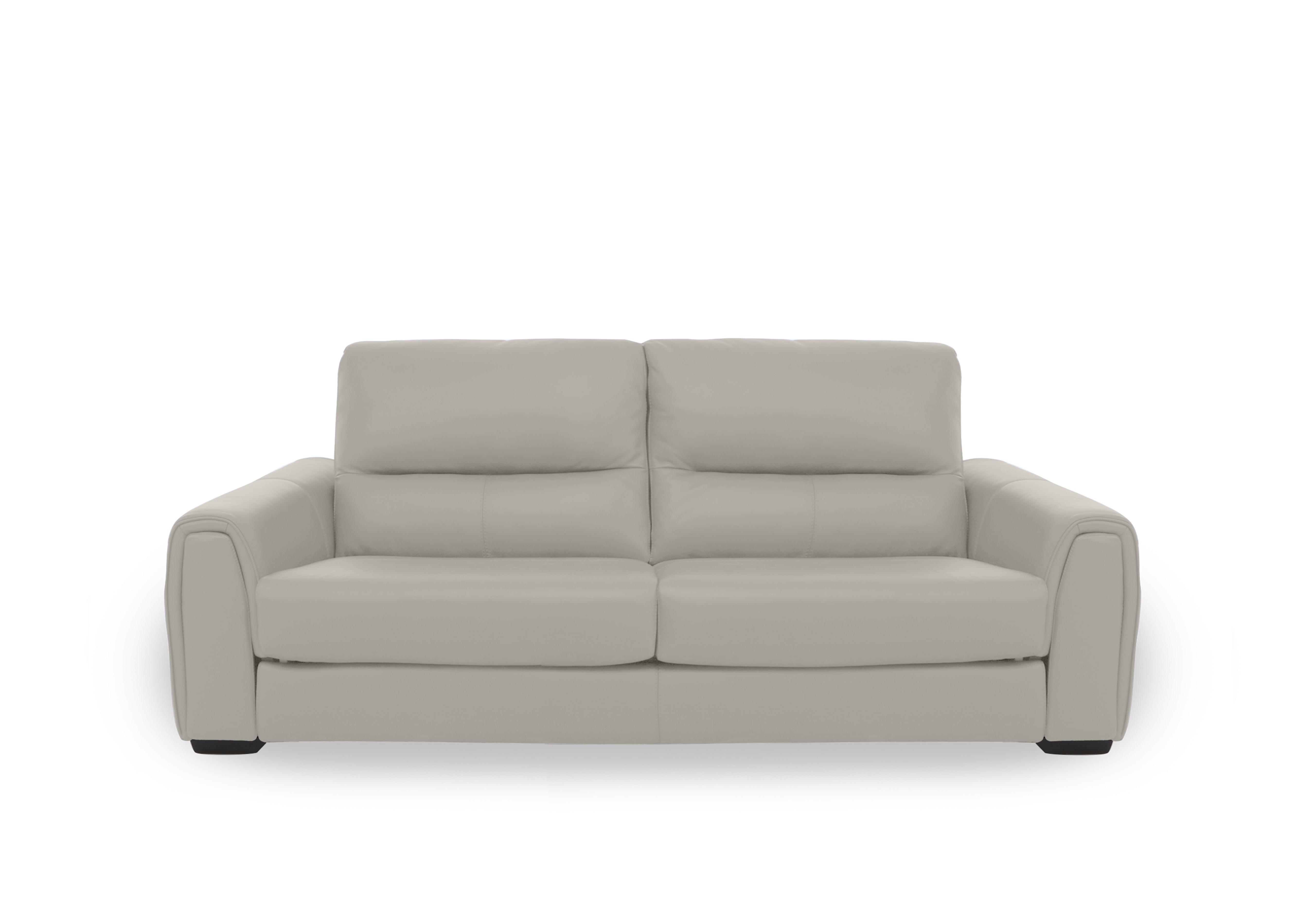 Flex Leather 3 Seater Sofa Bed with Storage Arms in Nc-946b Feather Grey on Furniture Village