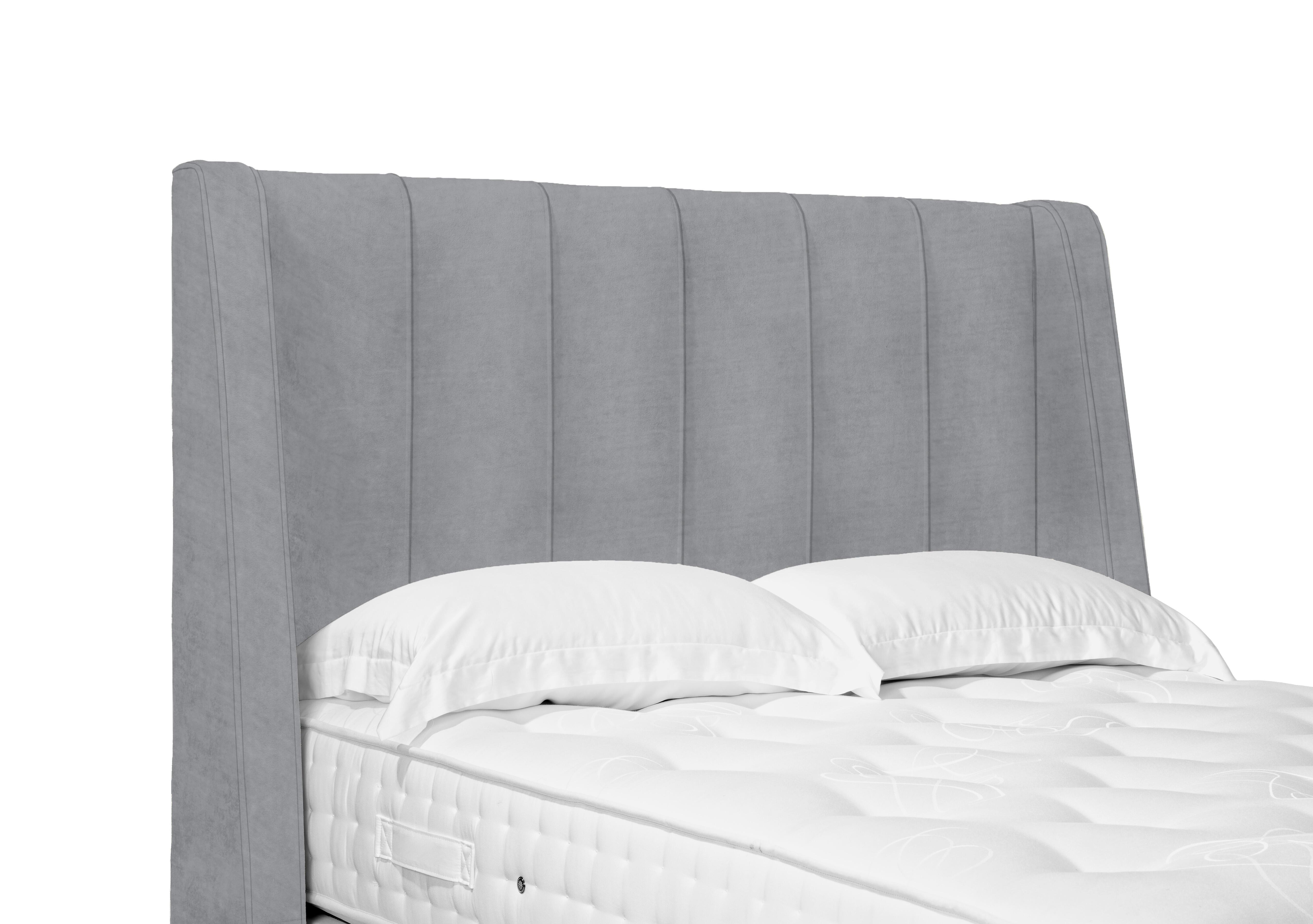 Alden High Floor Standing Headboard in Aston Silver on Furniture Village