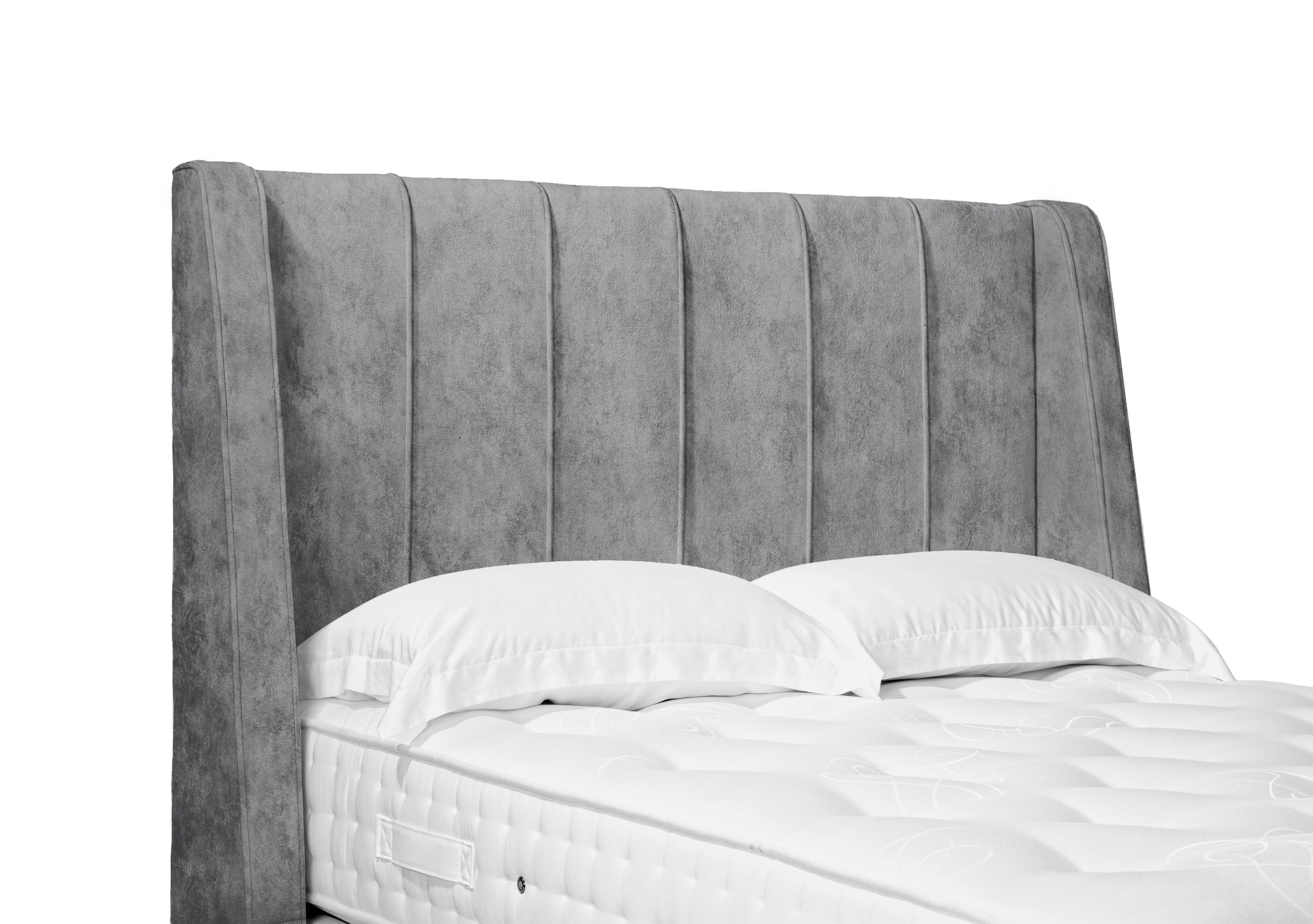 Artisan Collection Alden High Floor Standing Winged Headboard in Daytona Silver on Furniture Village