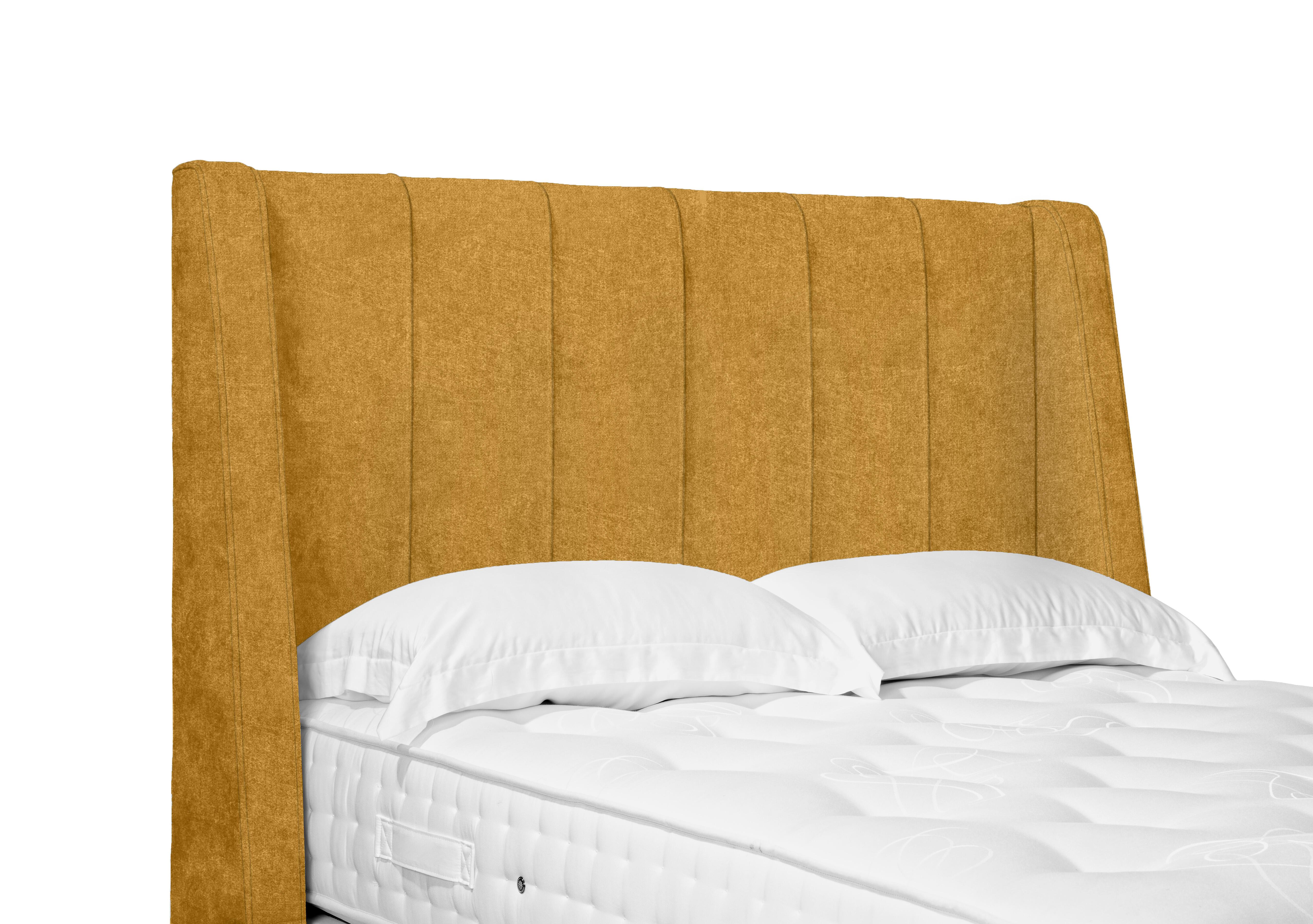 Artisan Collection Alden High Floor Standing Headboard in Tweed Mustard on Furniture Village