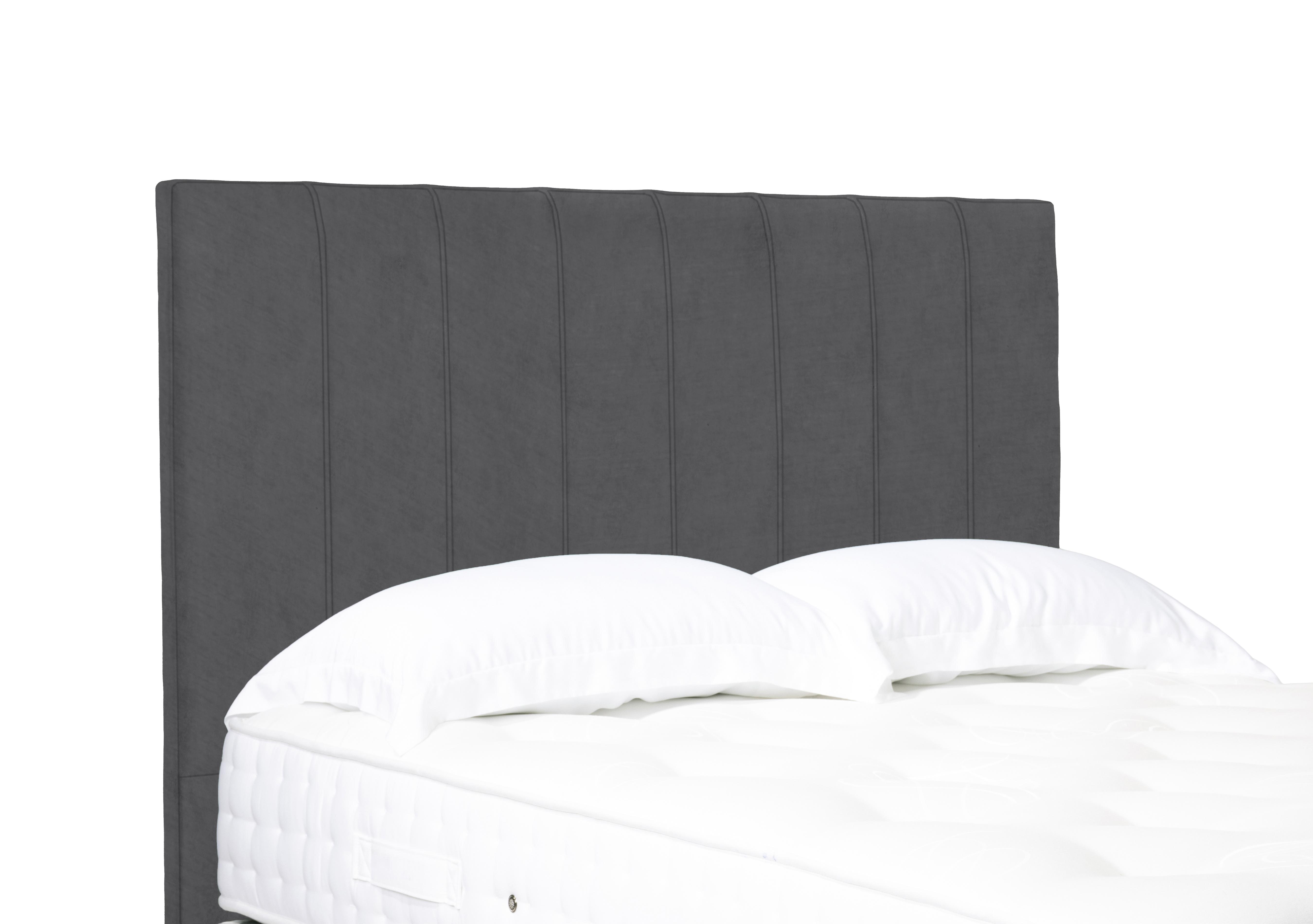 Artisan Collection Axel High Floor Standing Headboard in Plush Dark Grey on Furniture Village