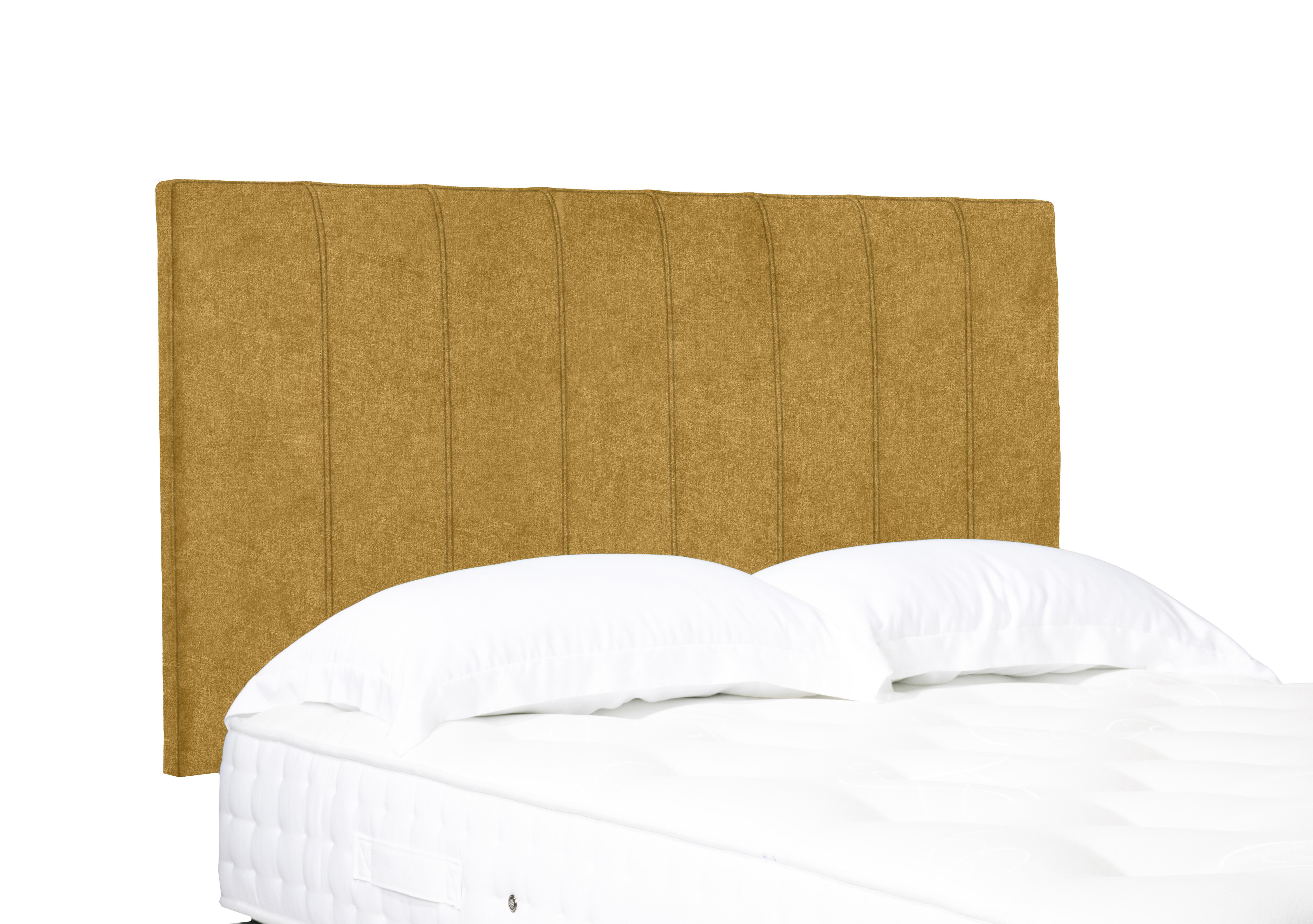Artisan Collection Axel High Strutted Headboard in Tweed Mustard on Furniture Village