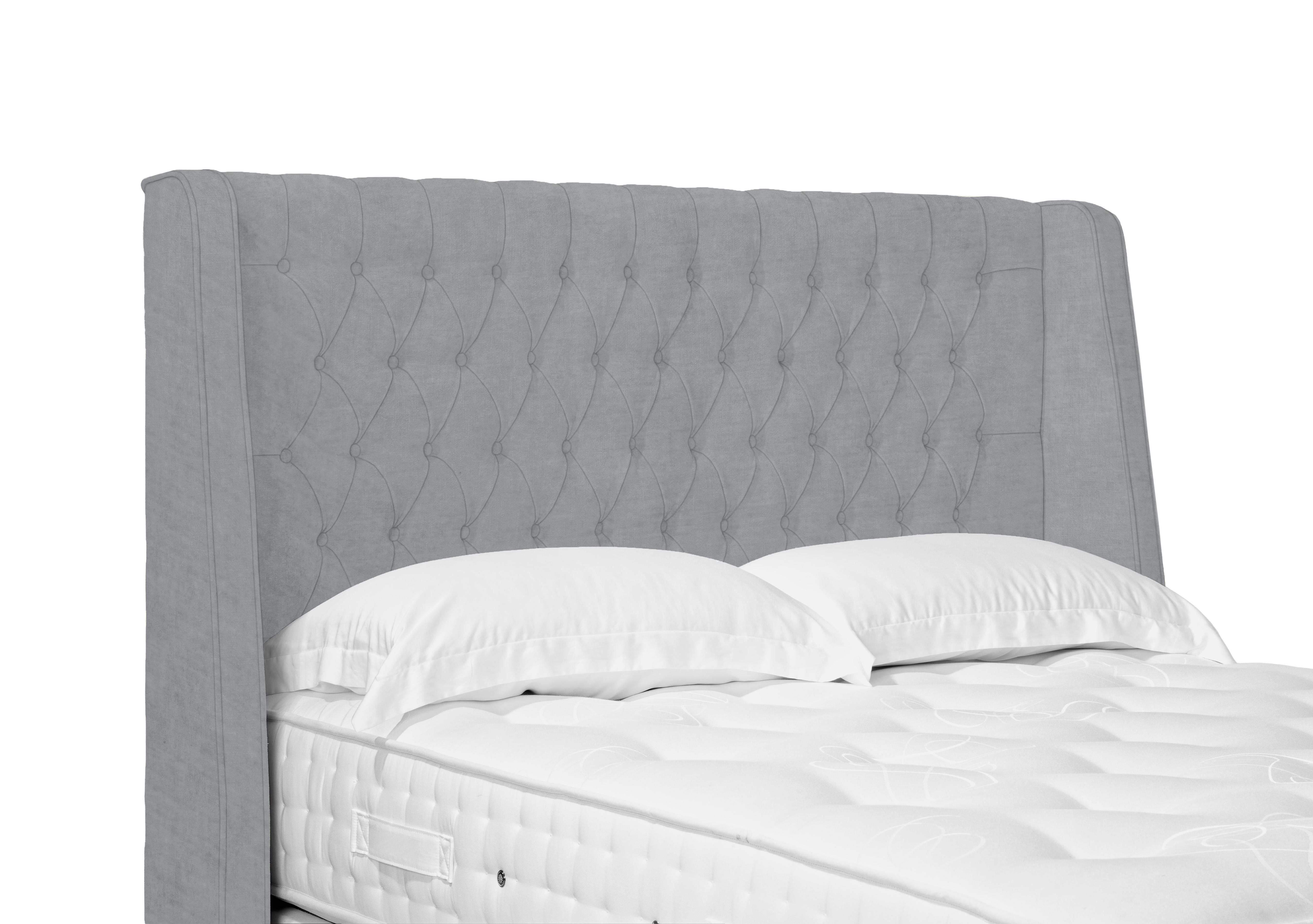 Belgrave High Floor Standing Headboard in Aston Silver on Furniture Village